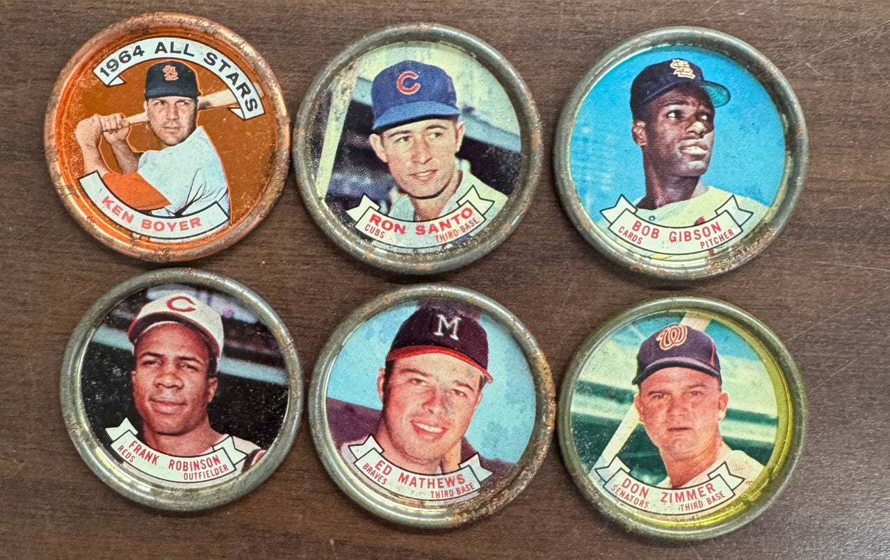 1964 Topps Baseball Coins Lot of 38 Low Grade Mantle Aaron Mays