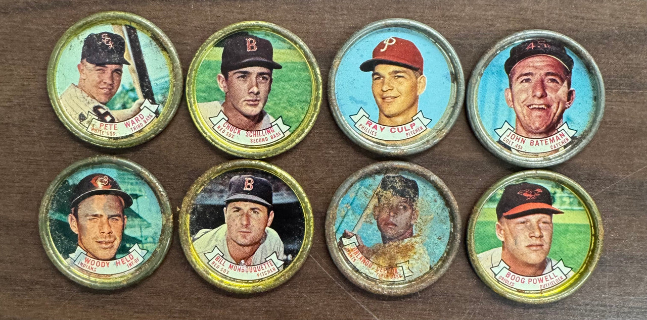 1964 Topps Baseball Coins Lot of 38 Low Grade Mantle Aaron Mays