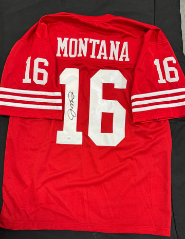 Joe Montana Signed Autographed Custom Jersey Red JSA Cert