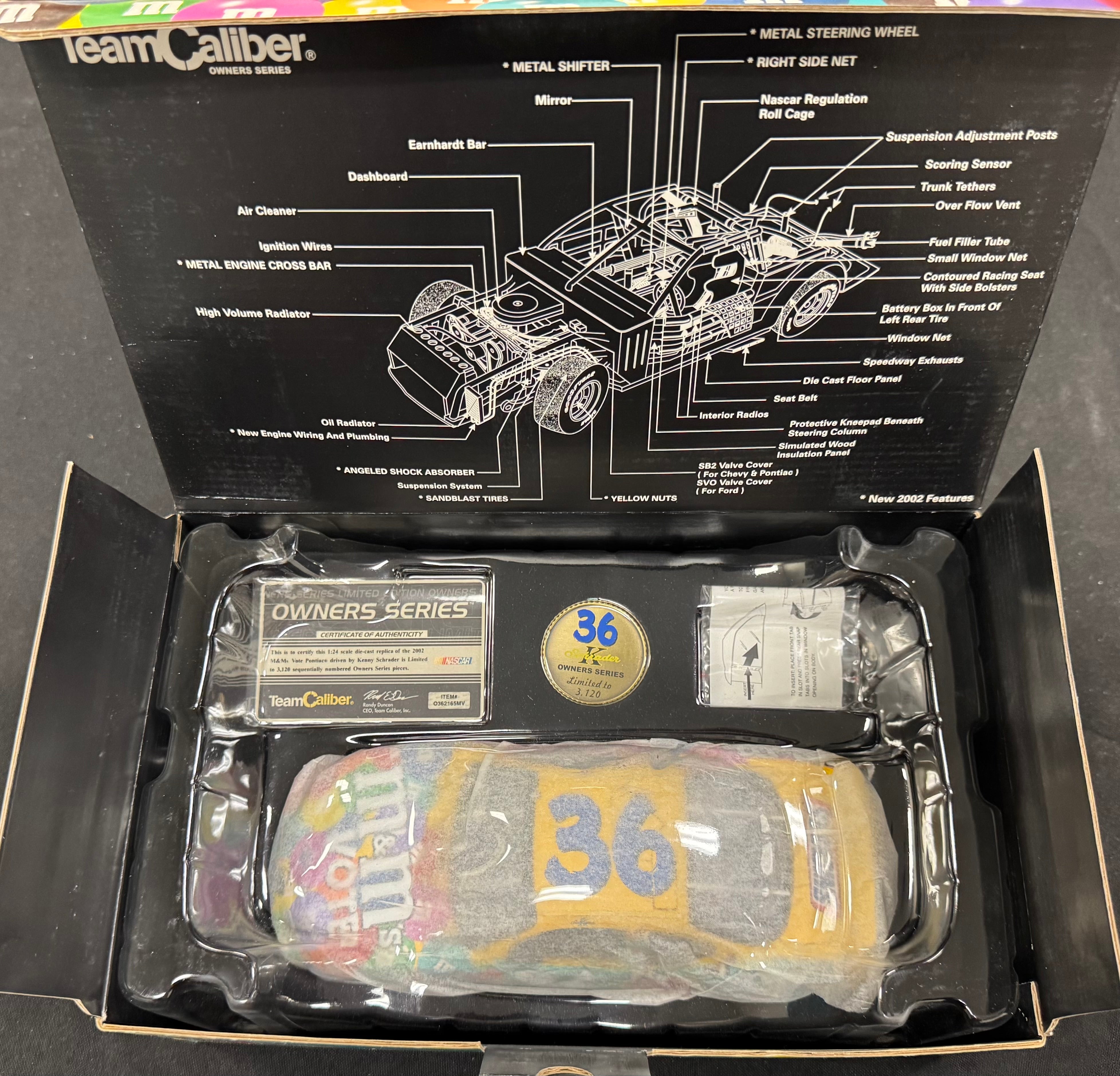 Kenny Schrader #36 M&M's Vote Team Caliber 1:24 Diecast Car /3120