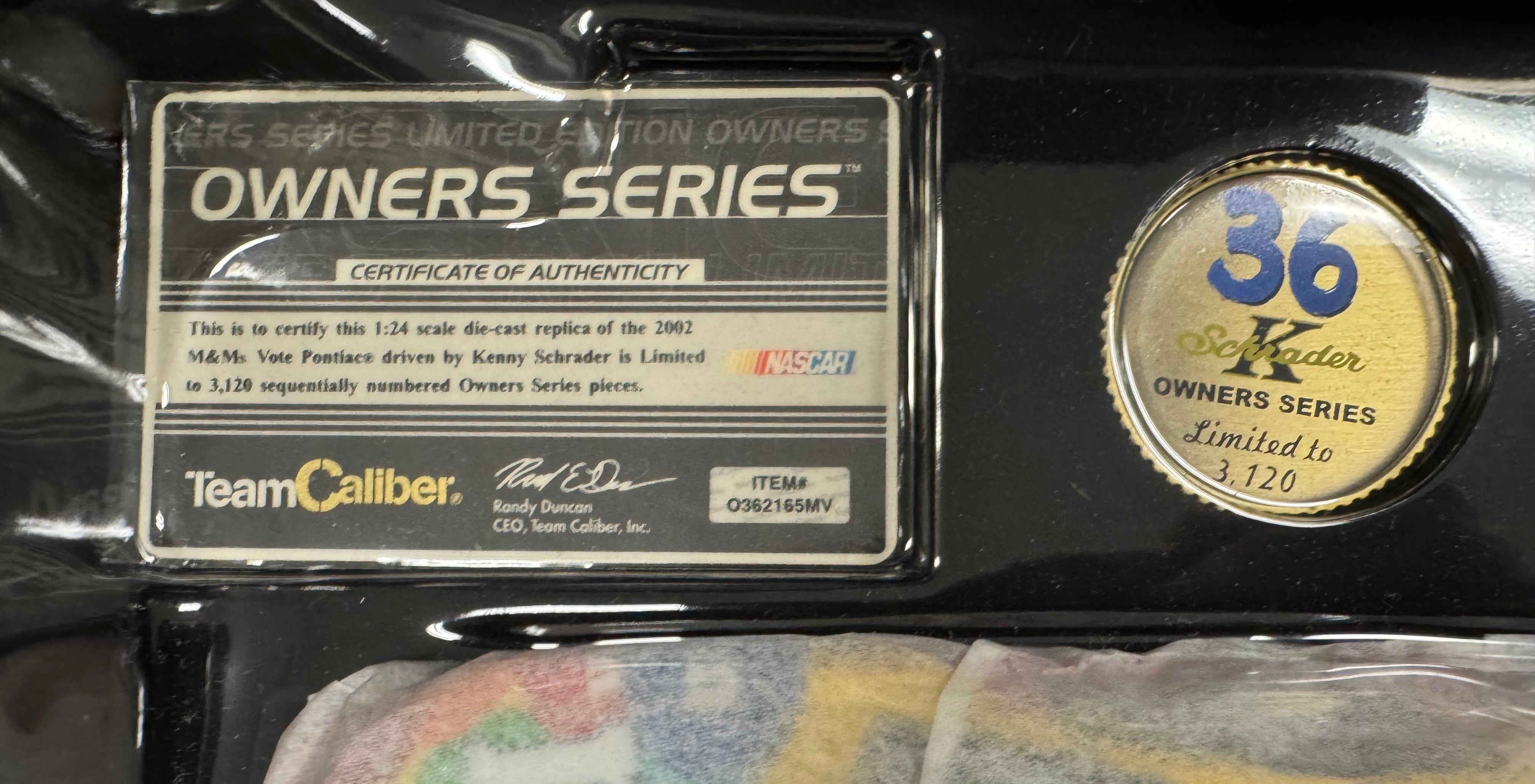 Kenny Schrader #36 M&M's Vote Team Caliber 1:24 Diecast Car /3120