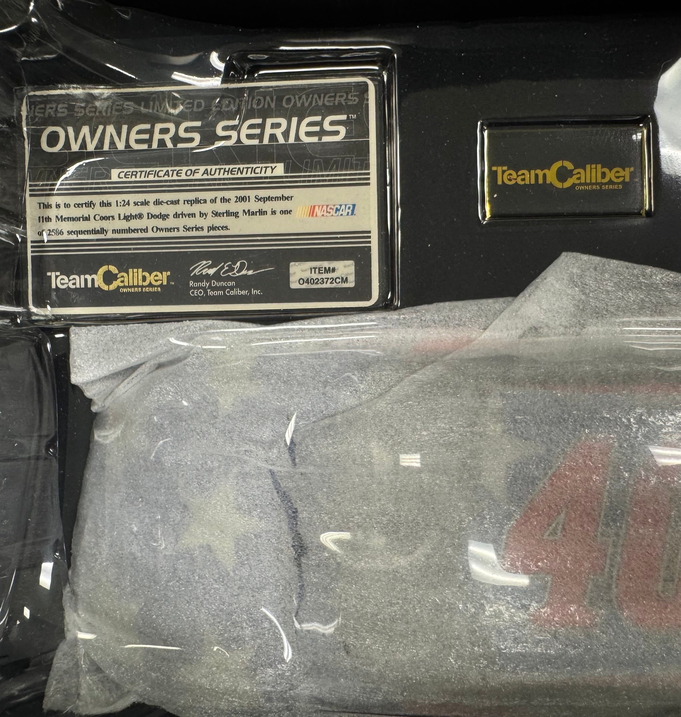 Sterling Marlin #40 Coors Light UFA Fund Team Caliber 1:24 Diecast Car /2586