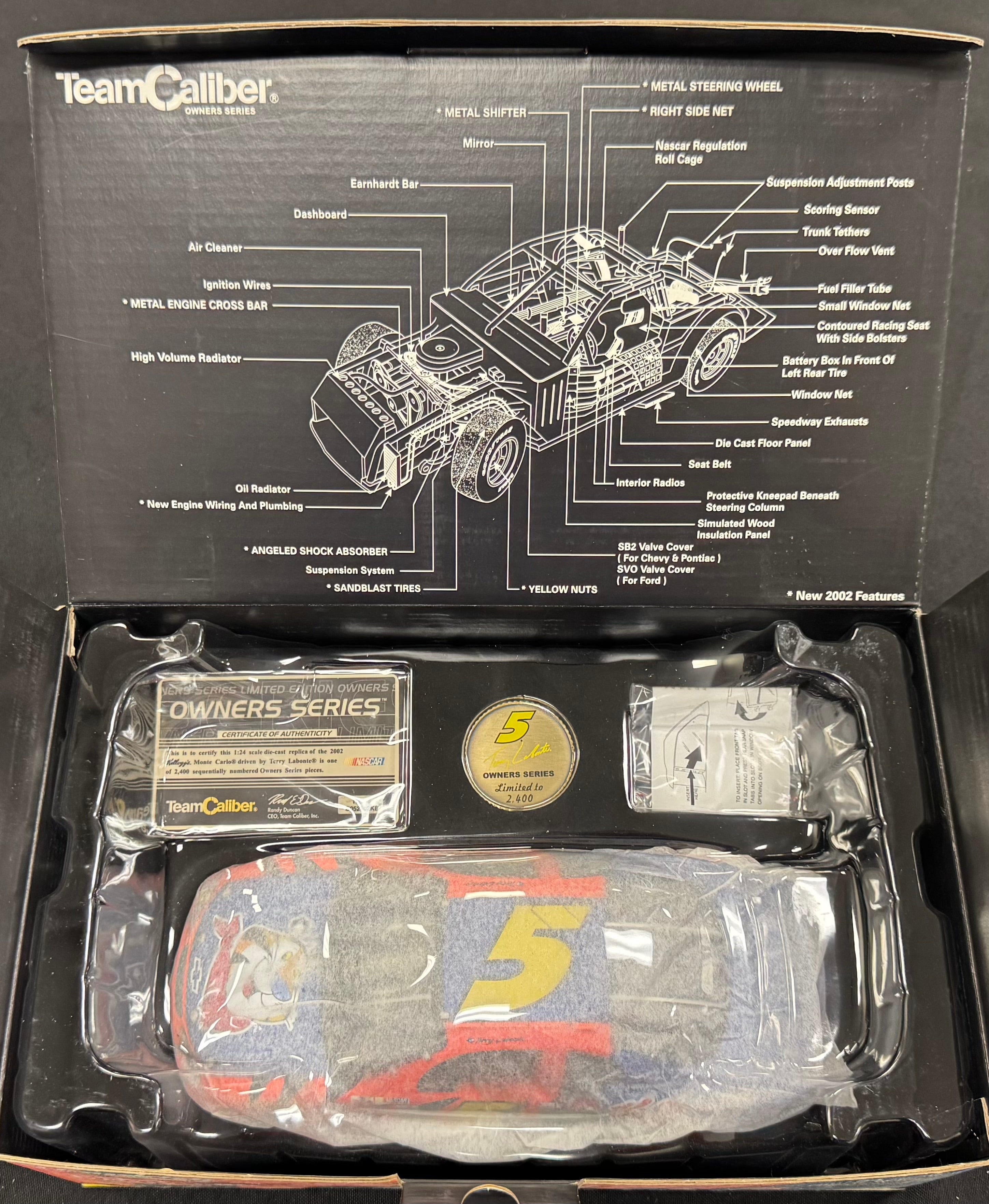 Terry Labonte #5 Kellogg's Tony Tiger 2002 Team Caliber 1:24 Diecast Car /2400
