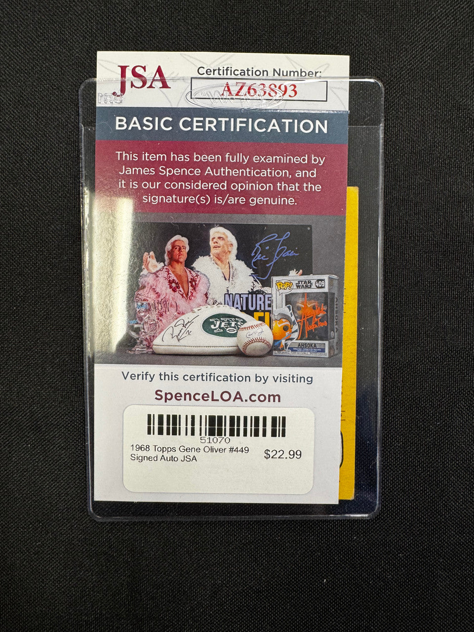 1968 Topps Gene Oliver #449 Signed Auto JSA