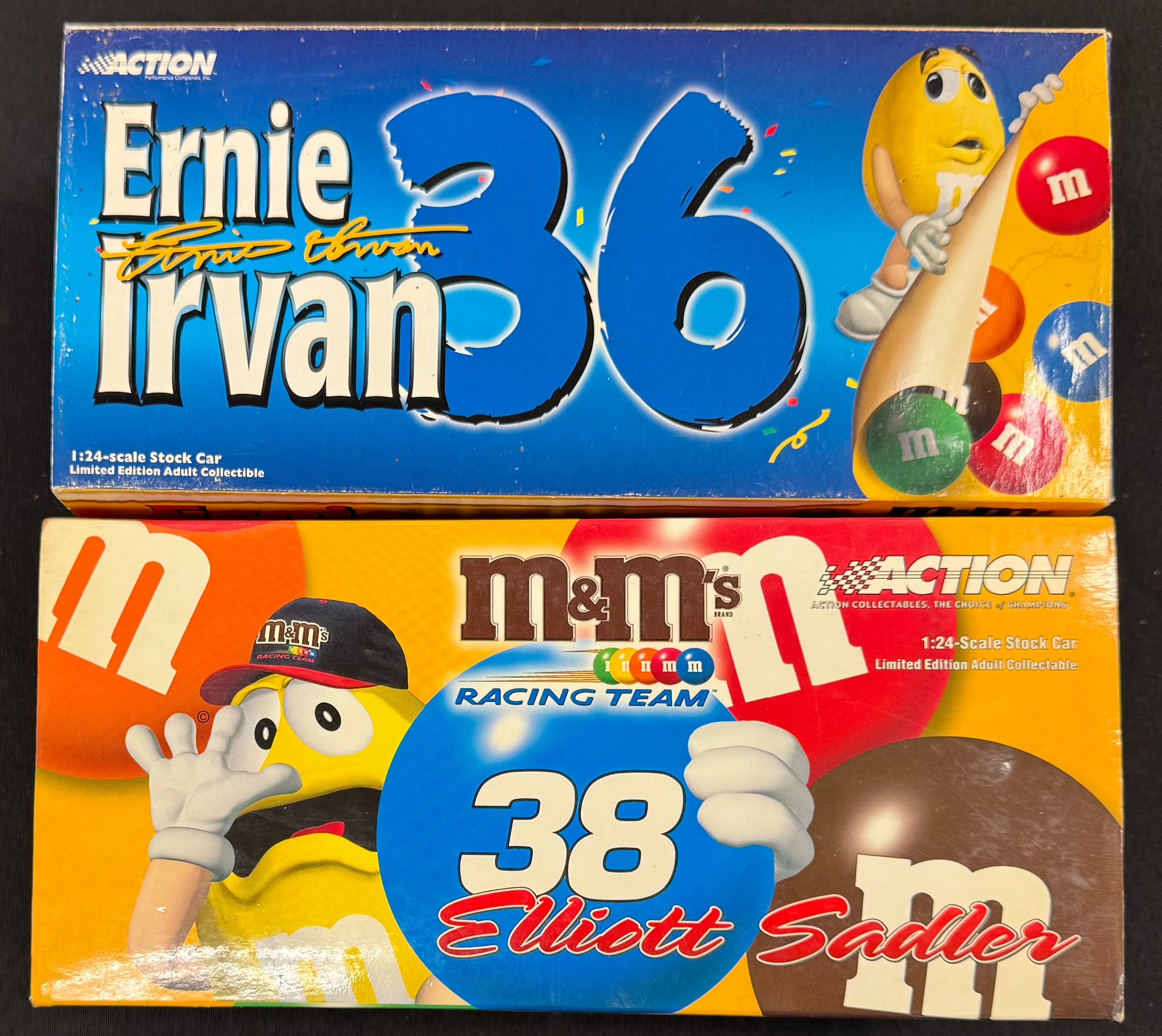 Elliott Sadler and Ernie Irvan M&M's Action Racing 1:24 Diecast Car Lot