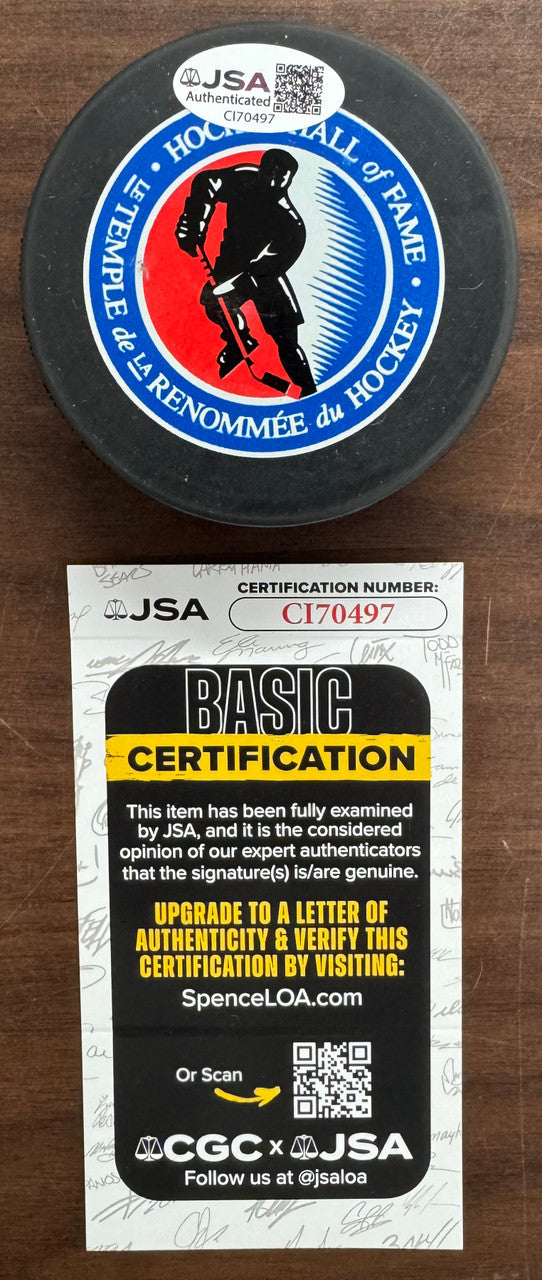 Guy Lafleur Signed Autographed HOF Puck JSA Cert