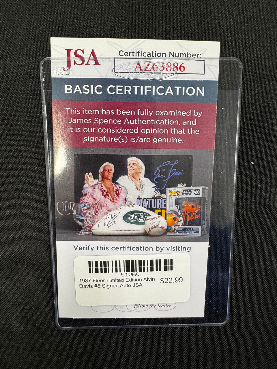 1987 Fleer Limited Edition Alvin Davis #5 Signed Auto JSA