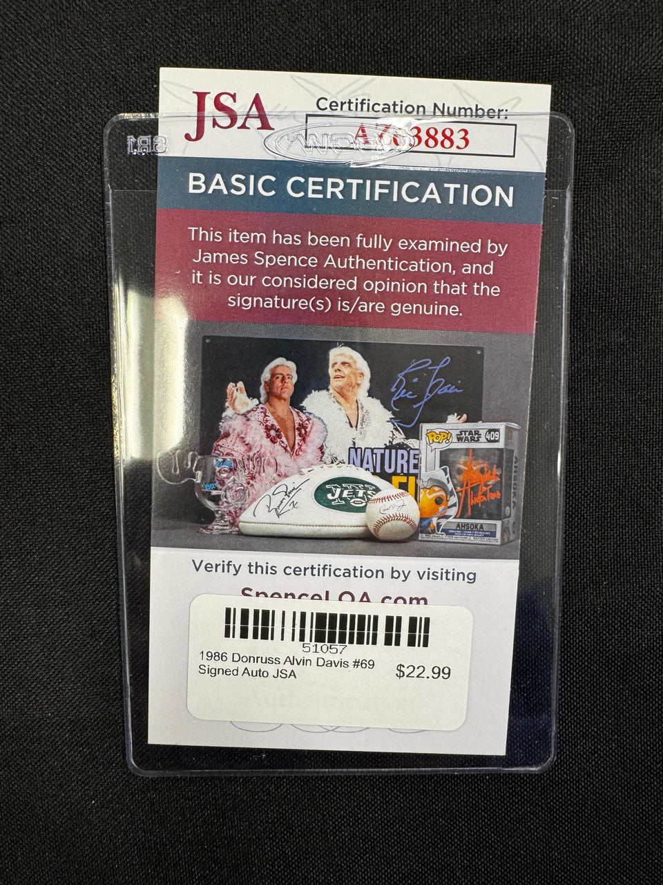 1986 Donruss Alvin Davis #69 Signed Auto JSA