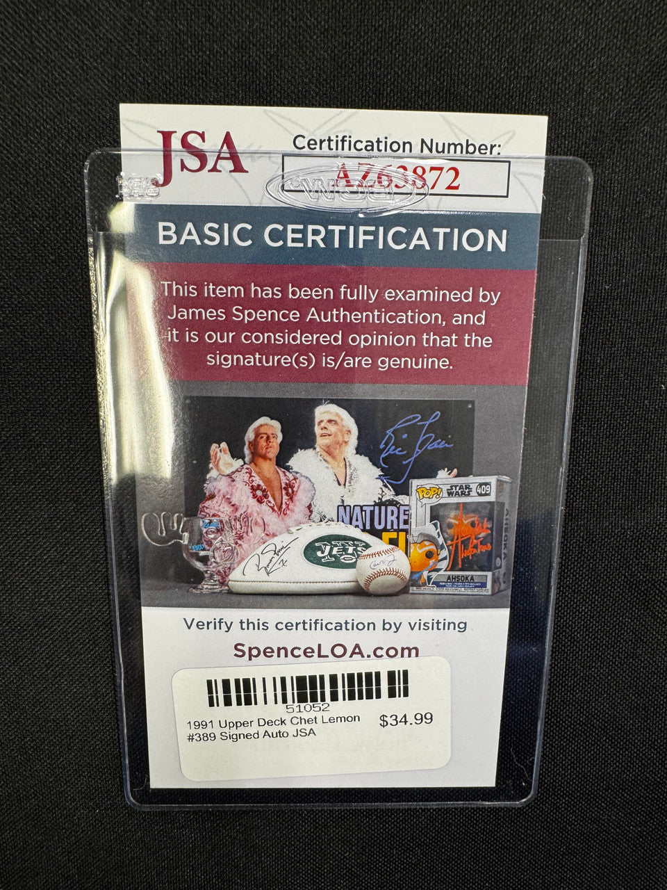 1991 Upper Deck Chet Lemon #389 Signed Auto JSA