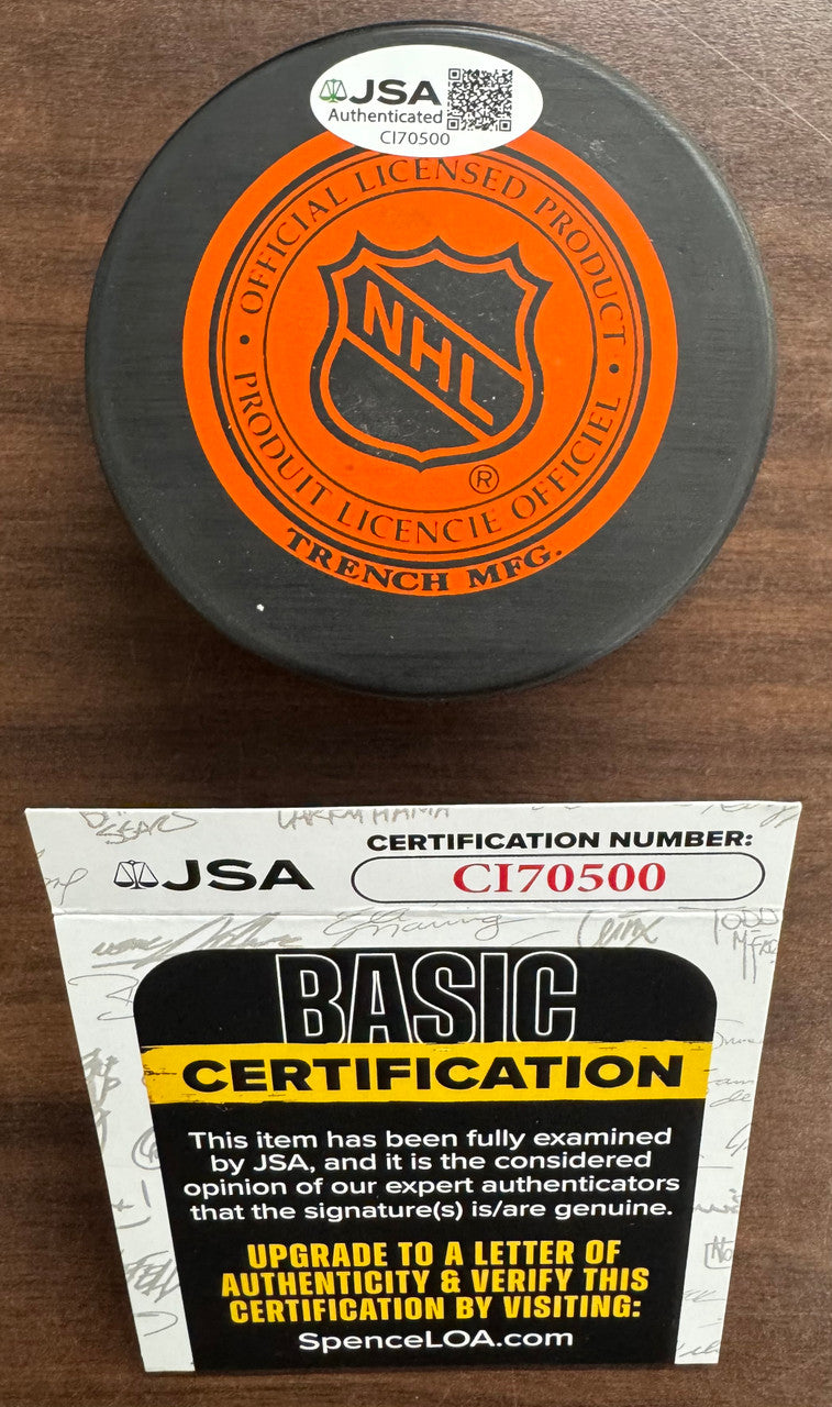 Mike Vernon Signed Autographed Puck JSA Cert