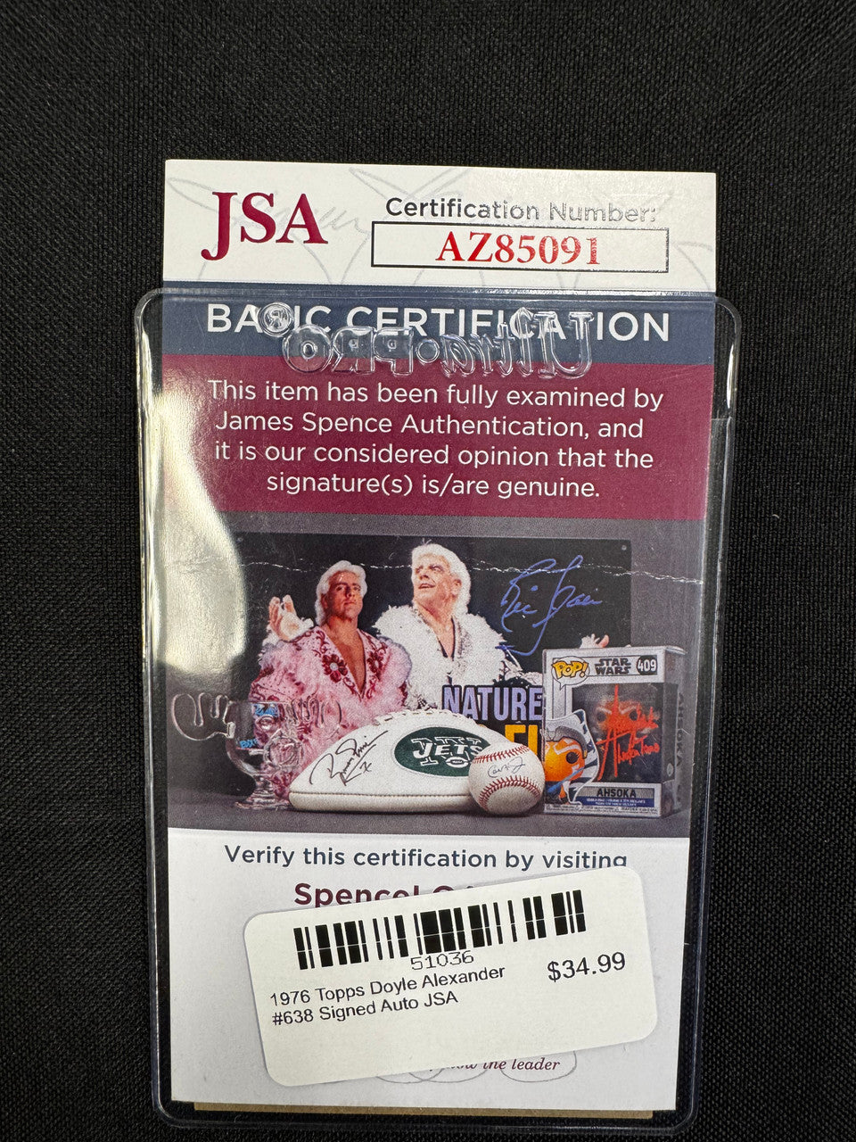 1976 Topps Doyle Alexander #638 Signed Auto JSA
