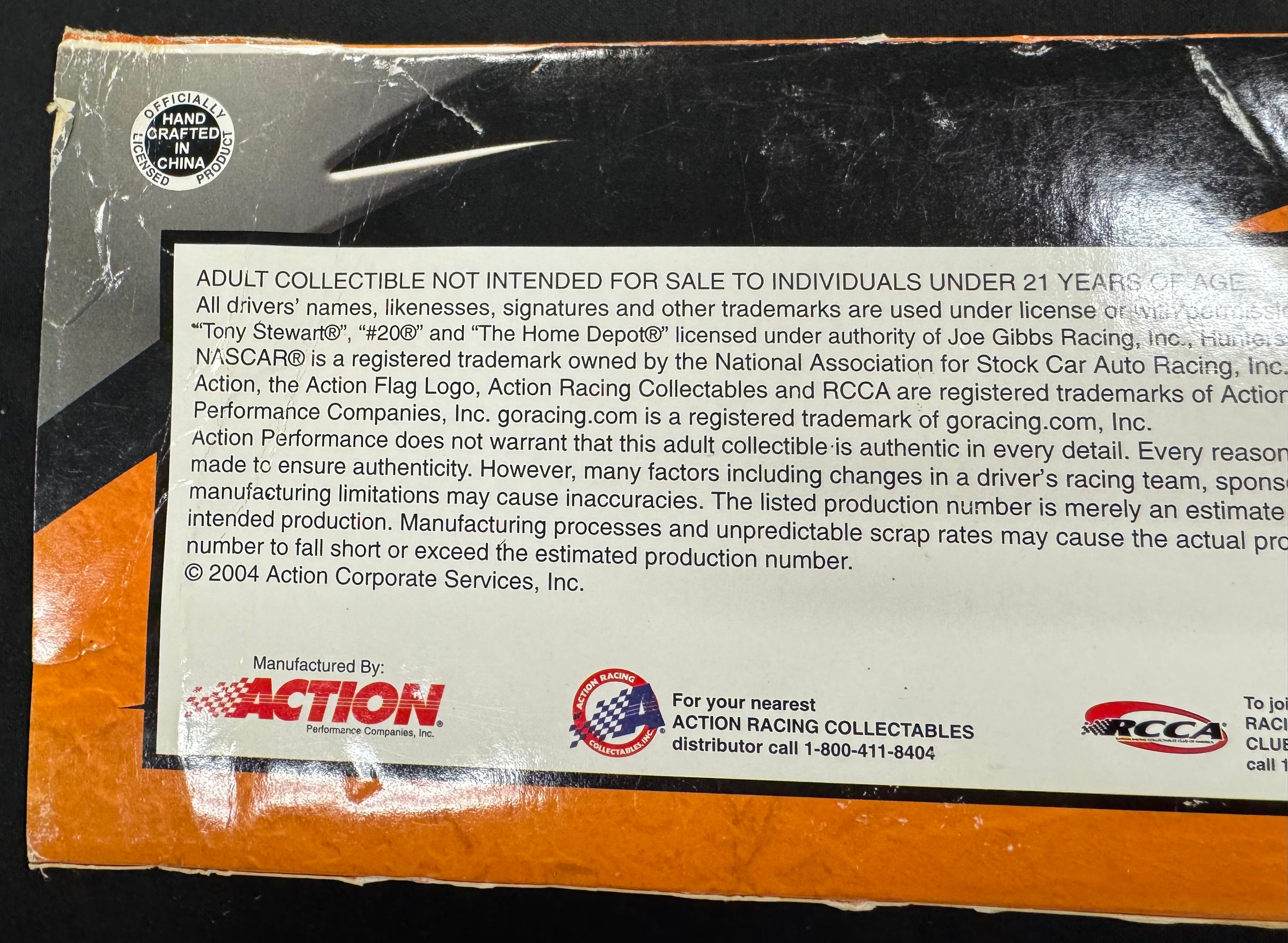 Tony Stewart #20 Home Depot/NEXTEL 2004 Action Racing 1:24 Diecast Car /3704