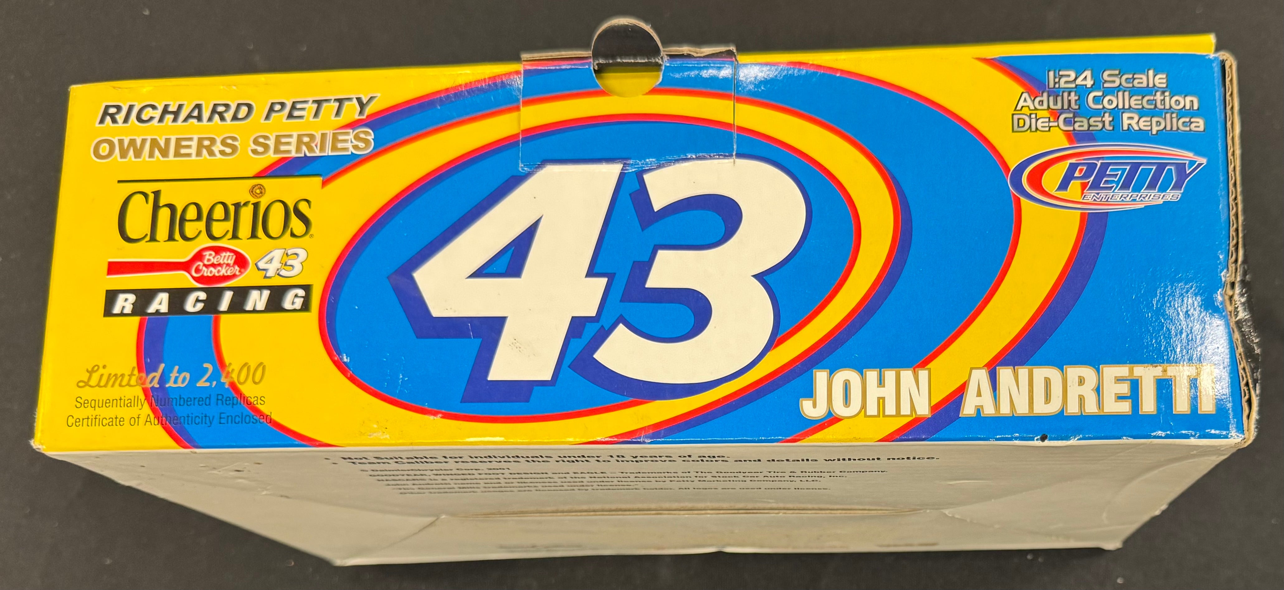 John Andretti #43 Cheerios Racing 2002 Team Caliber 1:24 Diecast Car /2400