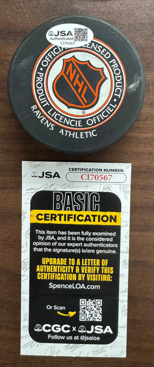 Nick Lidstrom Signed Autographed Puck JSA Cert