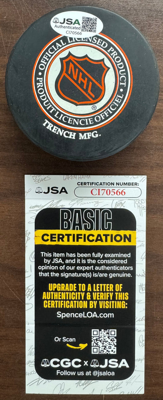 Chris Chelios Signed Autographed Puck JSA Cert