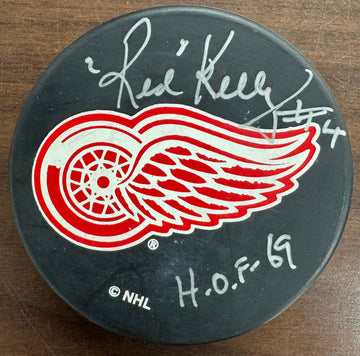 Red Kelly Signed Autographed Puck JSA Cert