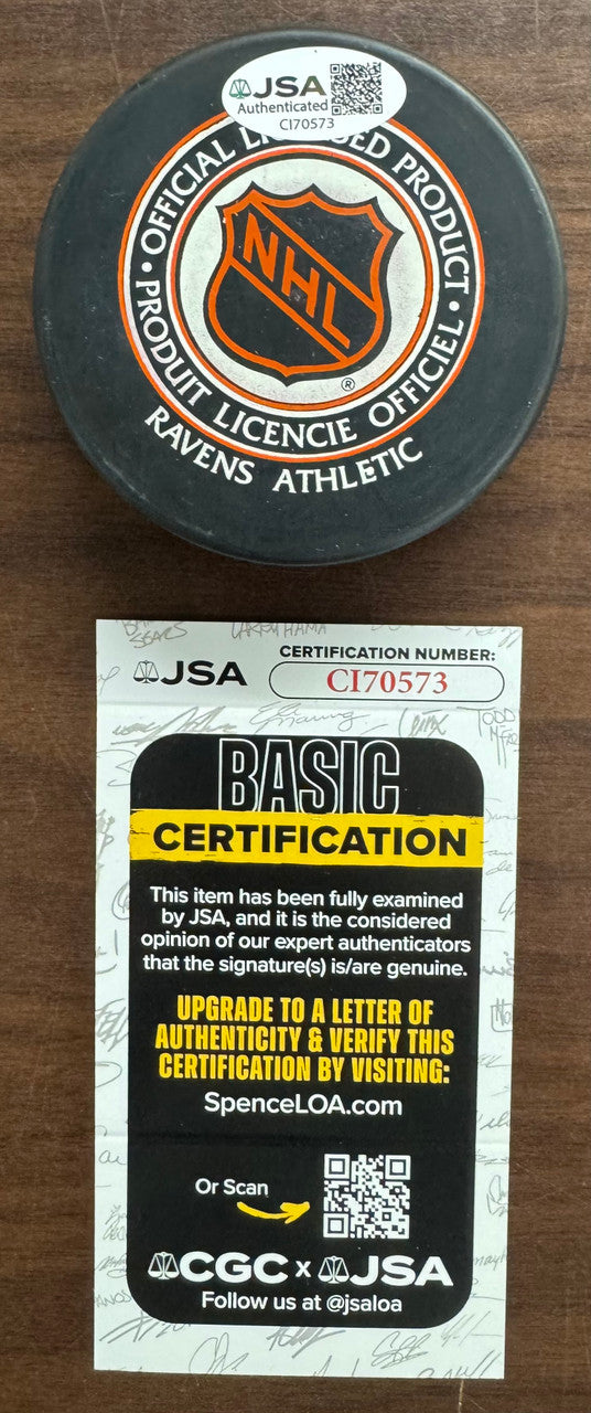 Red Kelly Signed Autographed Puck JSA Cert