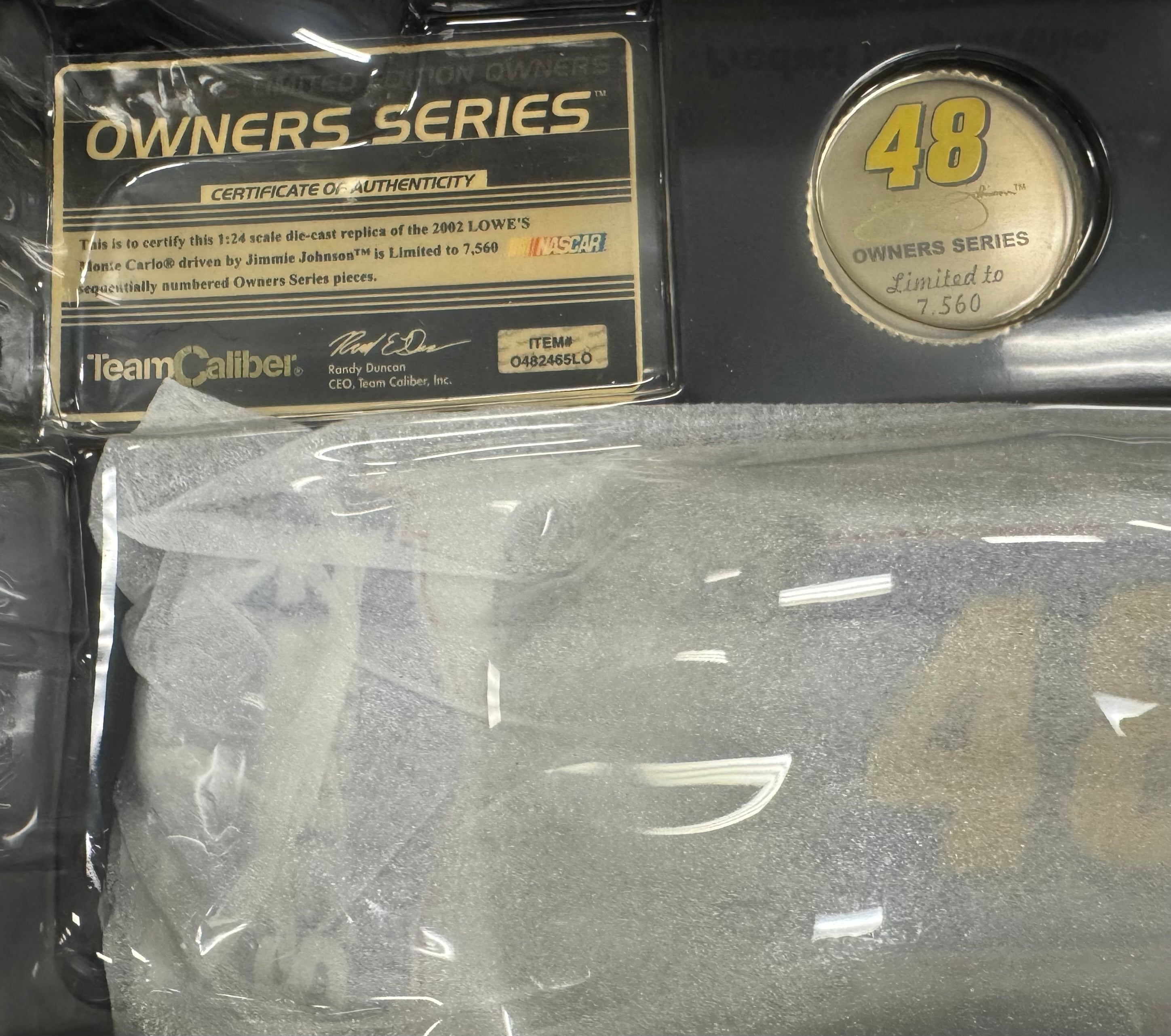 Jimmie Johnson #48 Lowe's/Napa 2002 Team Caliber 1:24 Diecast Car /7560
