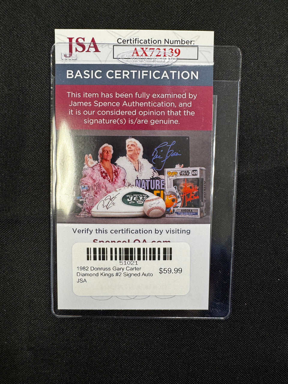 1982 Donruss Gary Carter Diamond Kings #2 Signed Auto JSA