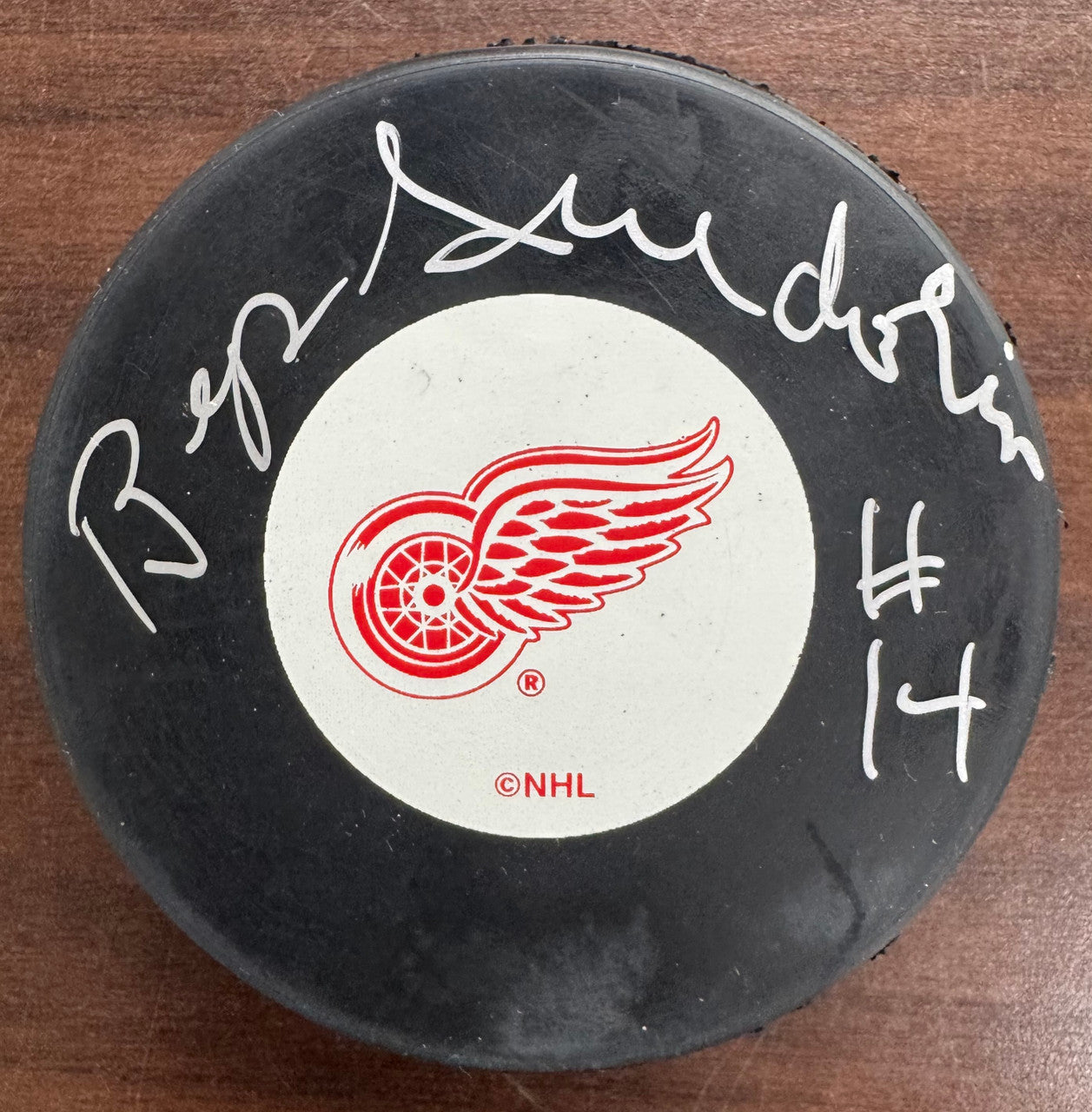 Armand "Bep" Guidolin Signed Autographed Puck JSA Cert