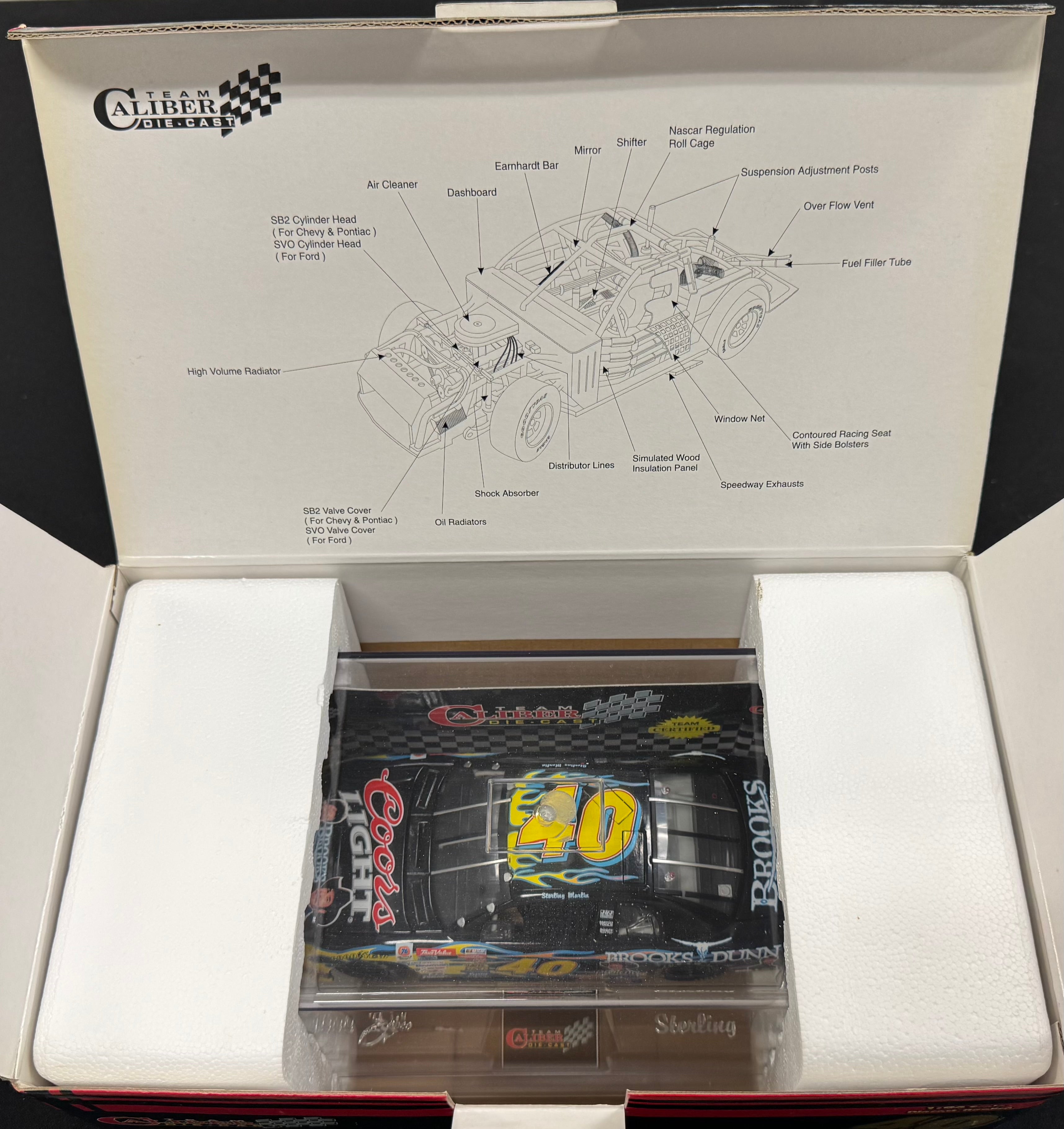 Sterling Marlin #40 Brooks & Dunn 1999 Team Caliber 1:24 Diecast Car /3120