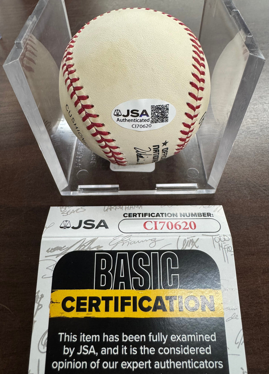 Harvey Haddix Signed Autographed Rawlings ONL Baseball JSA Cert