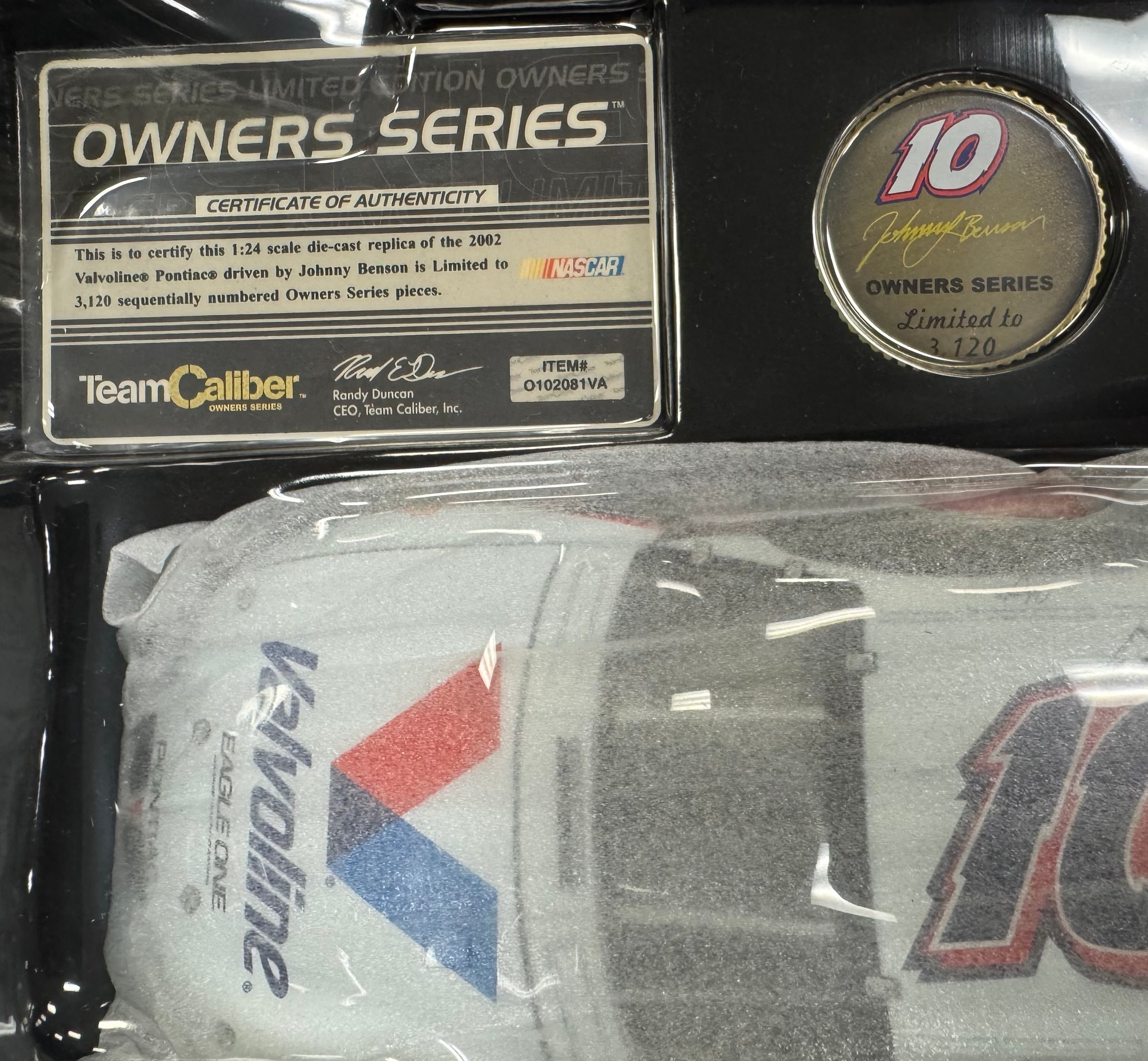 Johnny Benson #10 Valvoline Eagle One 2002 Team Caliber 1:24 Diecast Car /3120