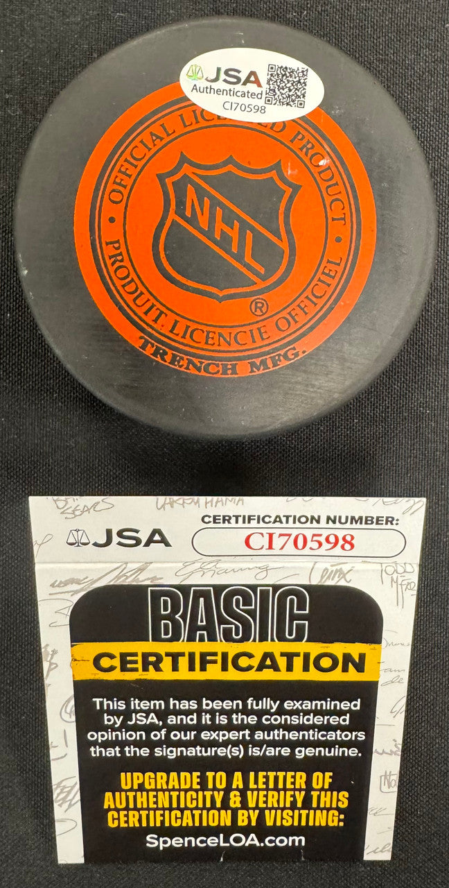 Pavel Bure Signed Autographed Canucks Puck JSA Cert