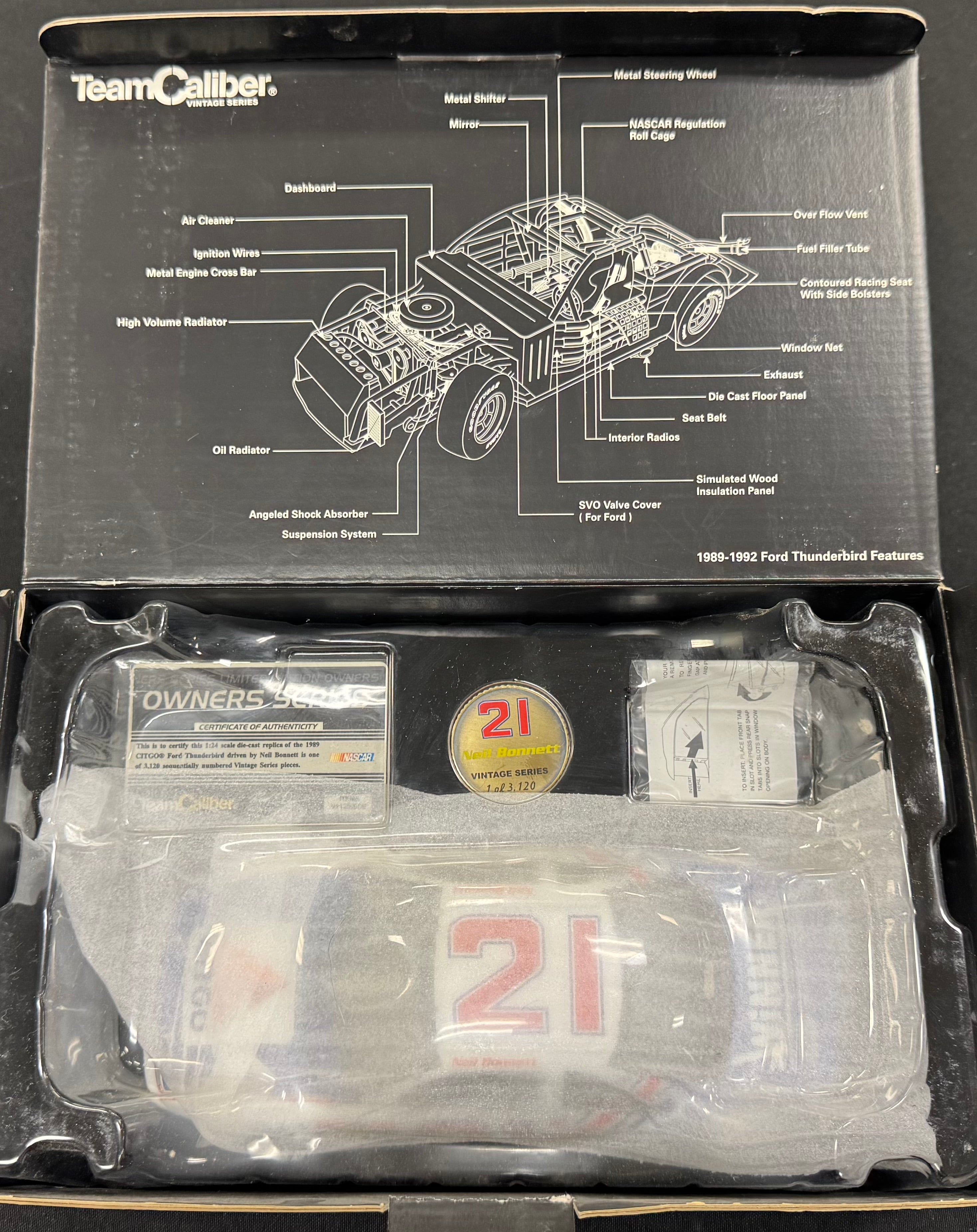 Neil Bonnett #21 Citgo 1989 Thunderbird Team Caliber 1:24 Diecast Car /3120