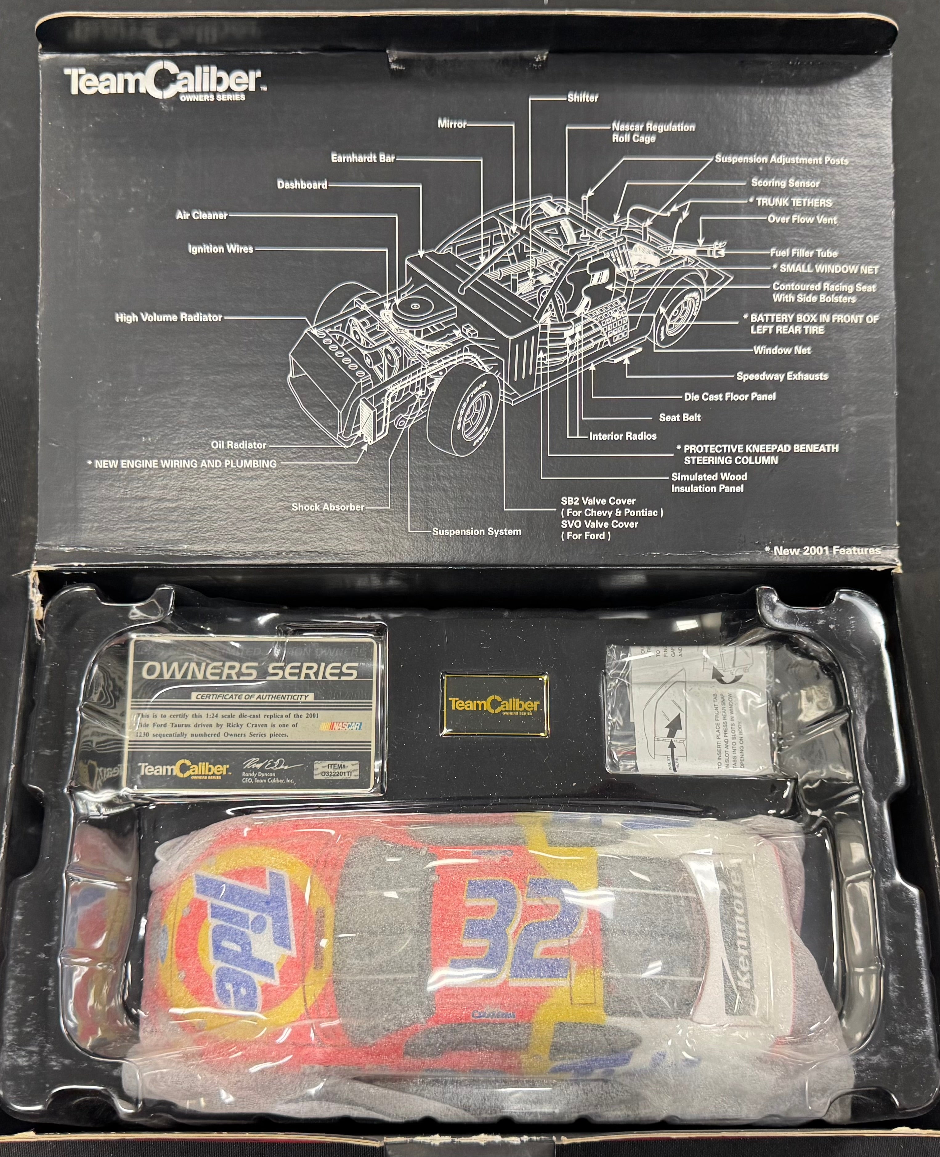Ricky Craven #32 Tide Racing Downy 2001 Team Caliber 1:24 Diecast Car /1230