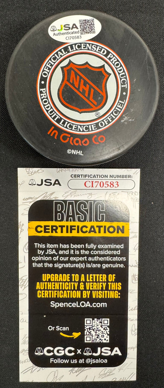 Nicklas Lidstrom Signed Autographed Puck JSA Cert