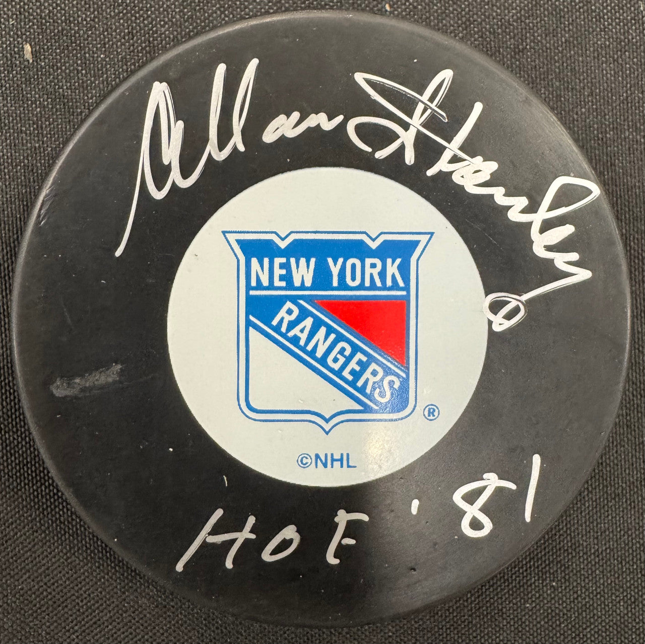 Allan Stanley Signed Autographed Puck JSA Cert