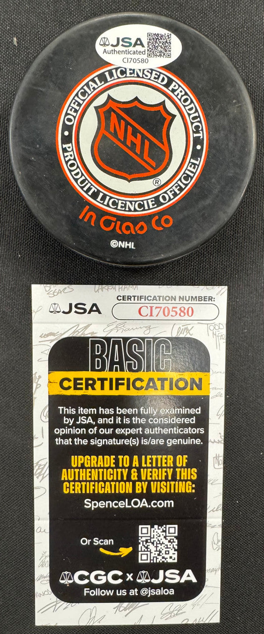 Bret Hull Signed Autographed Puck JSA 0580