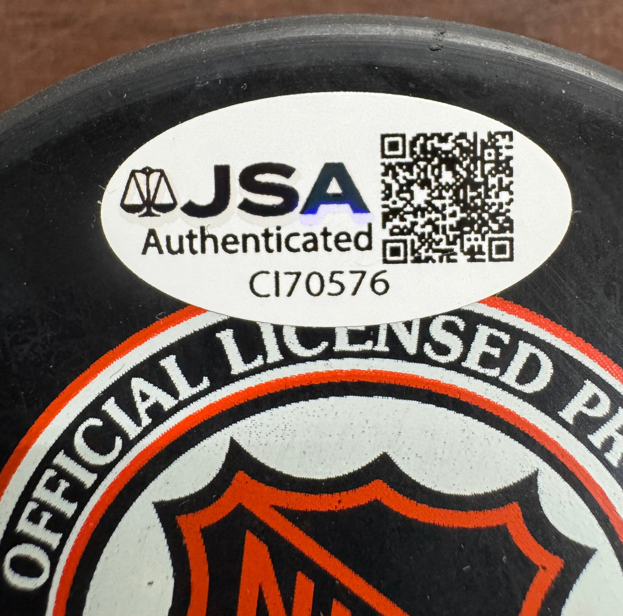 Carl Brewer Signed Autographed Puck JSA Cert