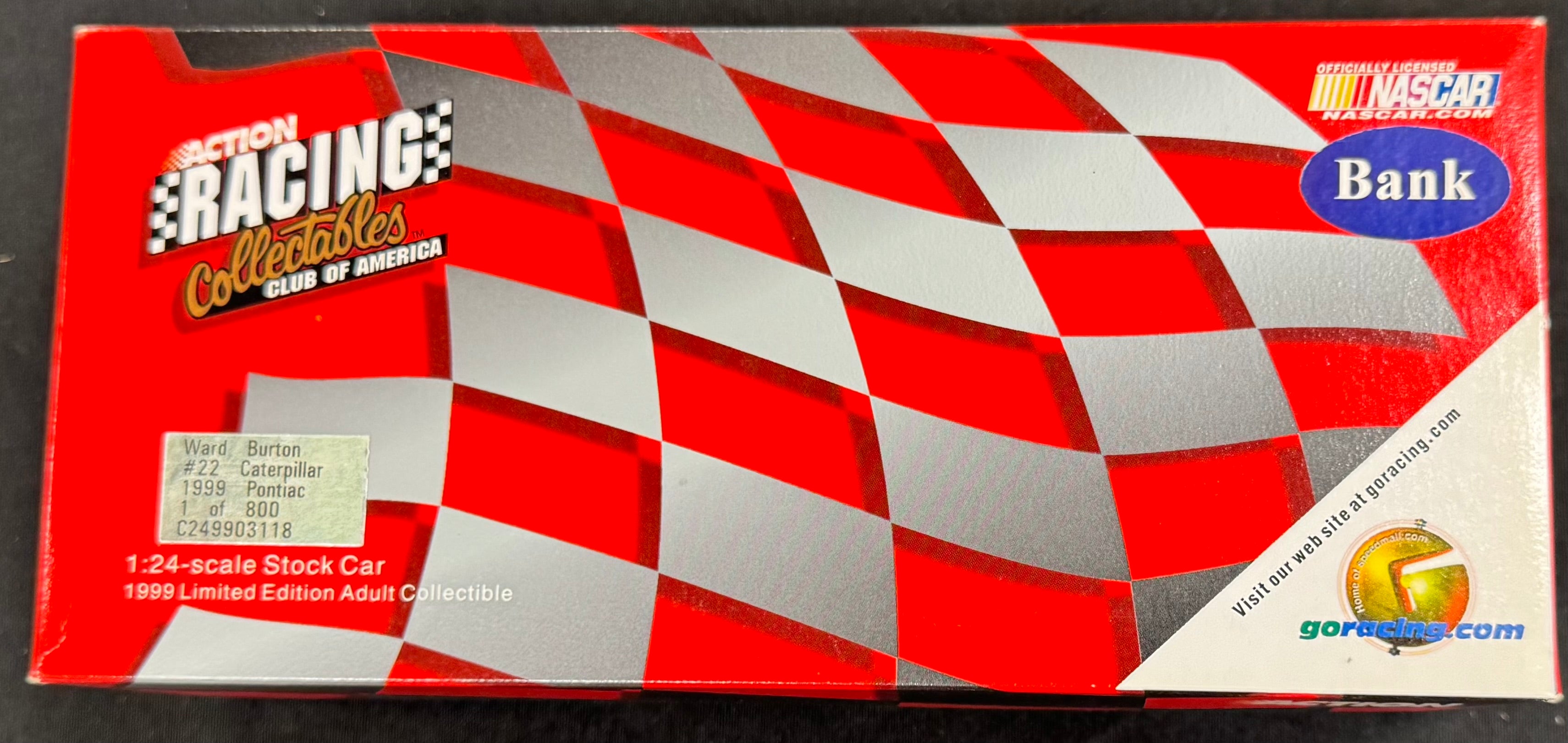 Ward Burton #22 CAT 1999 Pontiac Bank Action Racing 1:24 Diecast Car /800