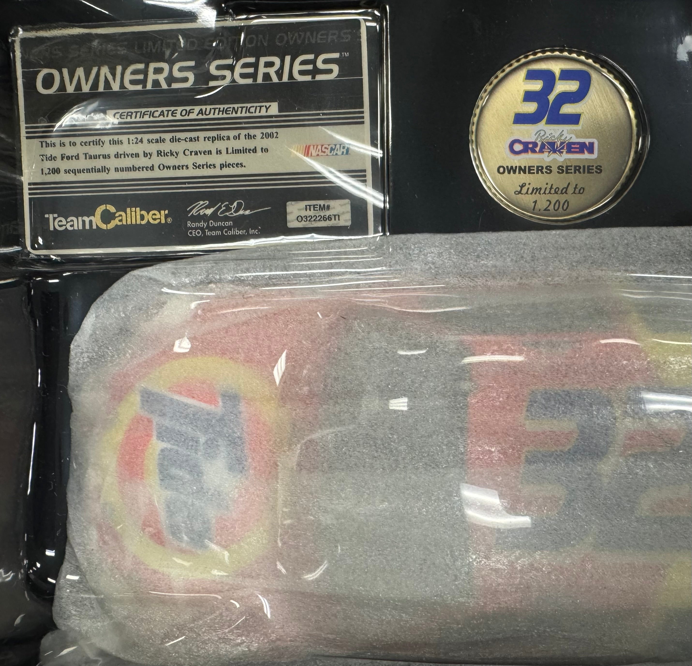 Ricky Craven #32 Tide Racing Downy 2002 Team Caliber 1:24 Diecast Car /1200