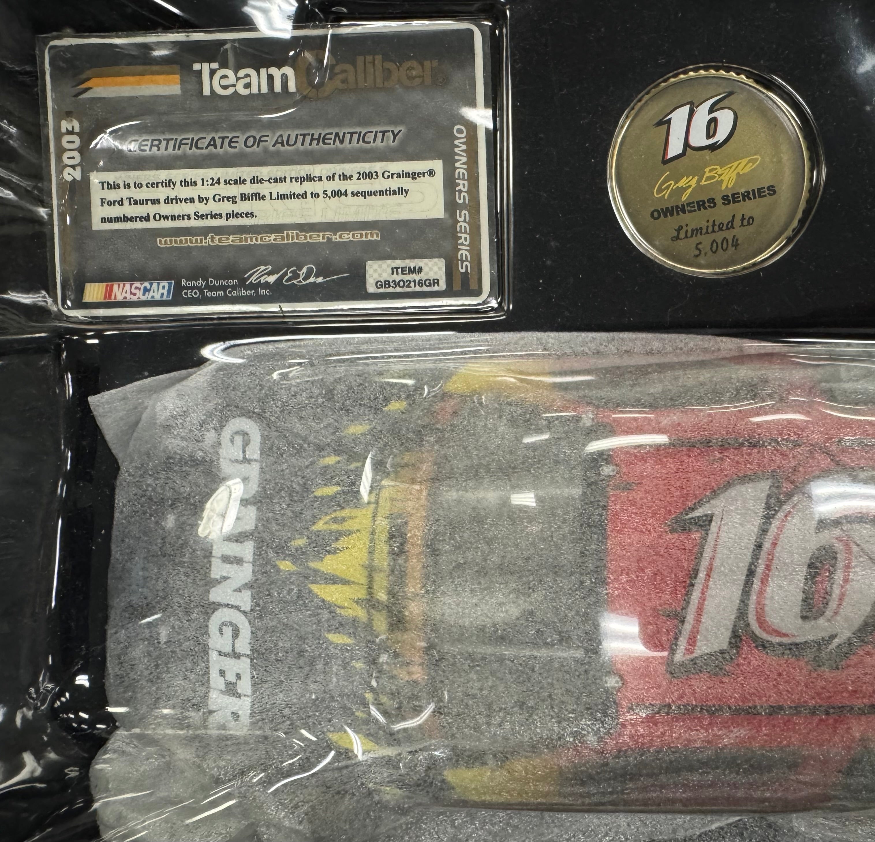 Greg Biffle #16 Grainger 2003 Team Caliber 1:24 Diecast Car /5004