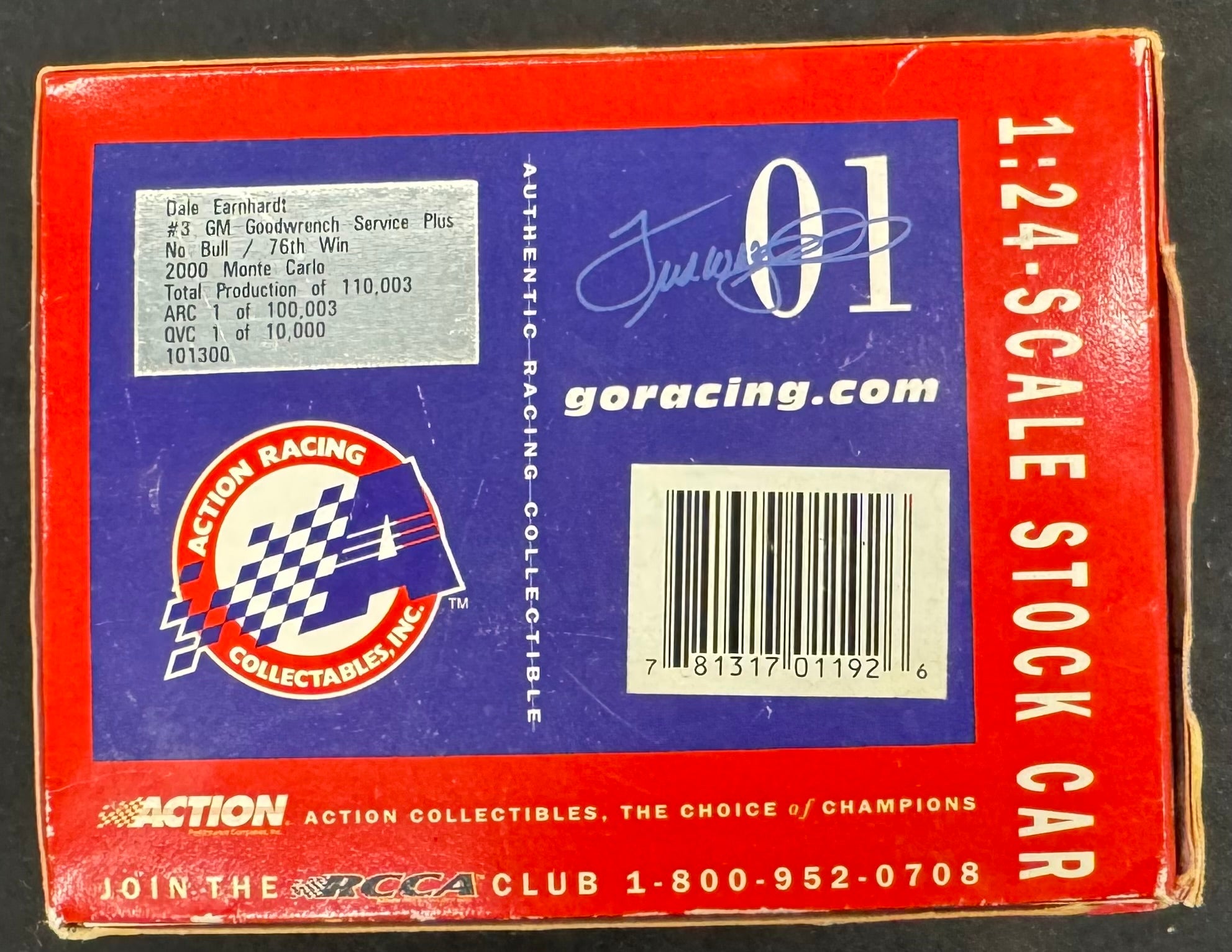 Dale Earnhardt Sr. #3 GM Winston Winner 2000 Action Racing 1:24 Diecast Car