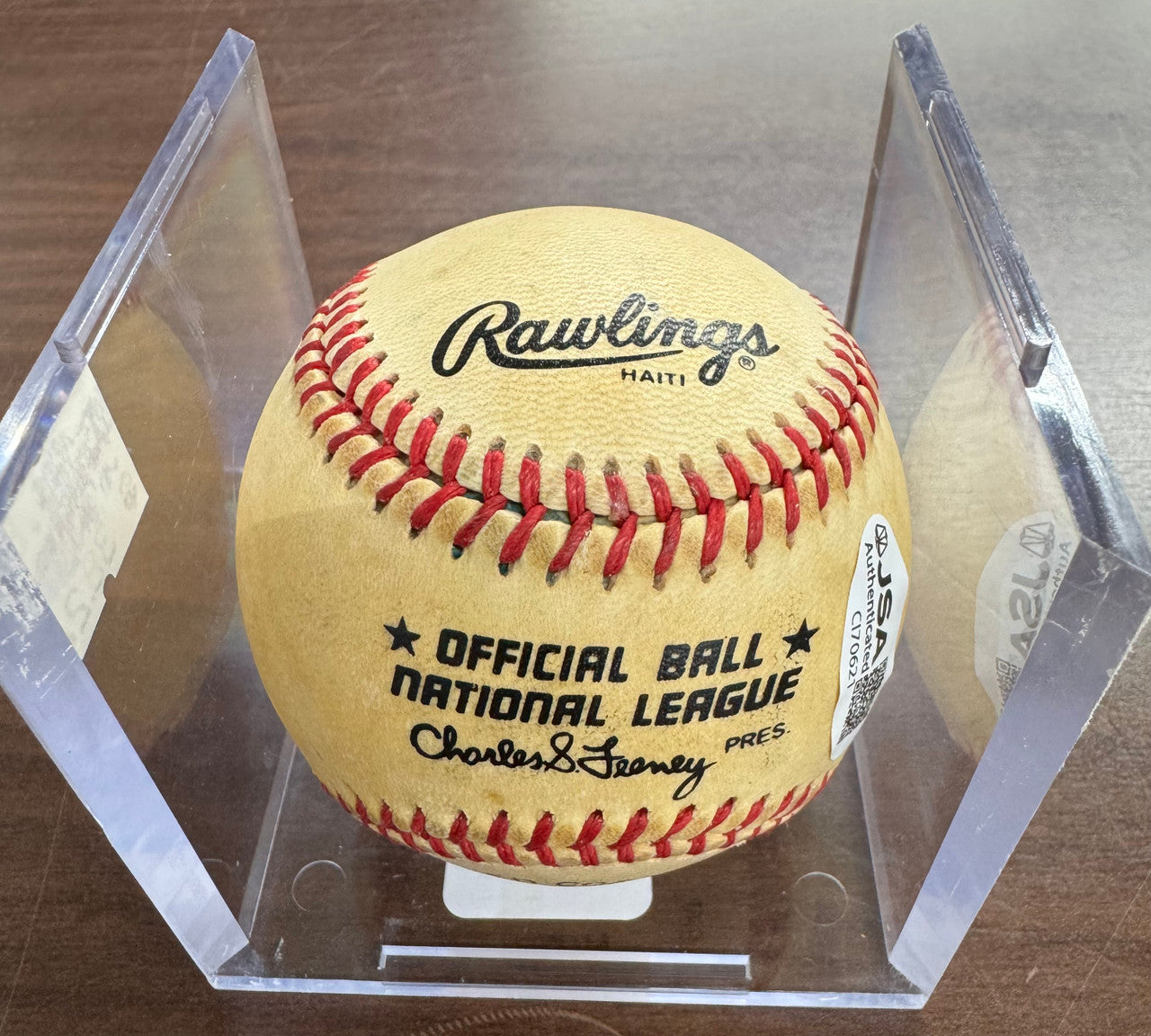 Billy Herman Signed Autographed Rawlings ONL Baseball (toned) JSA Cert