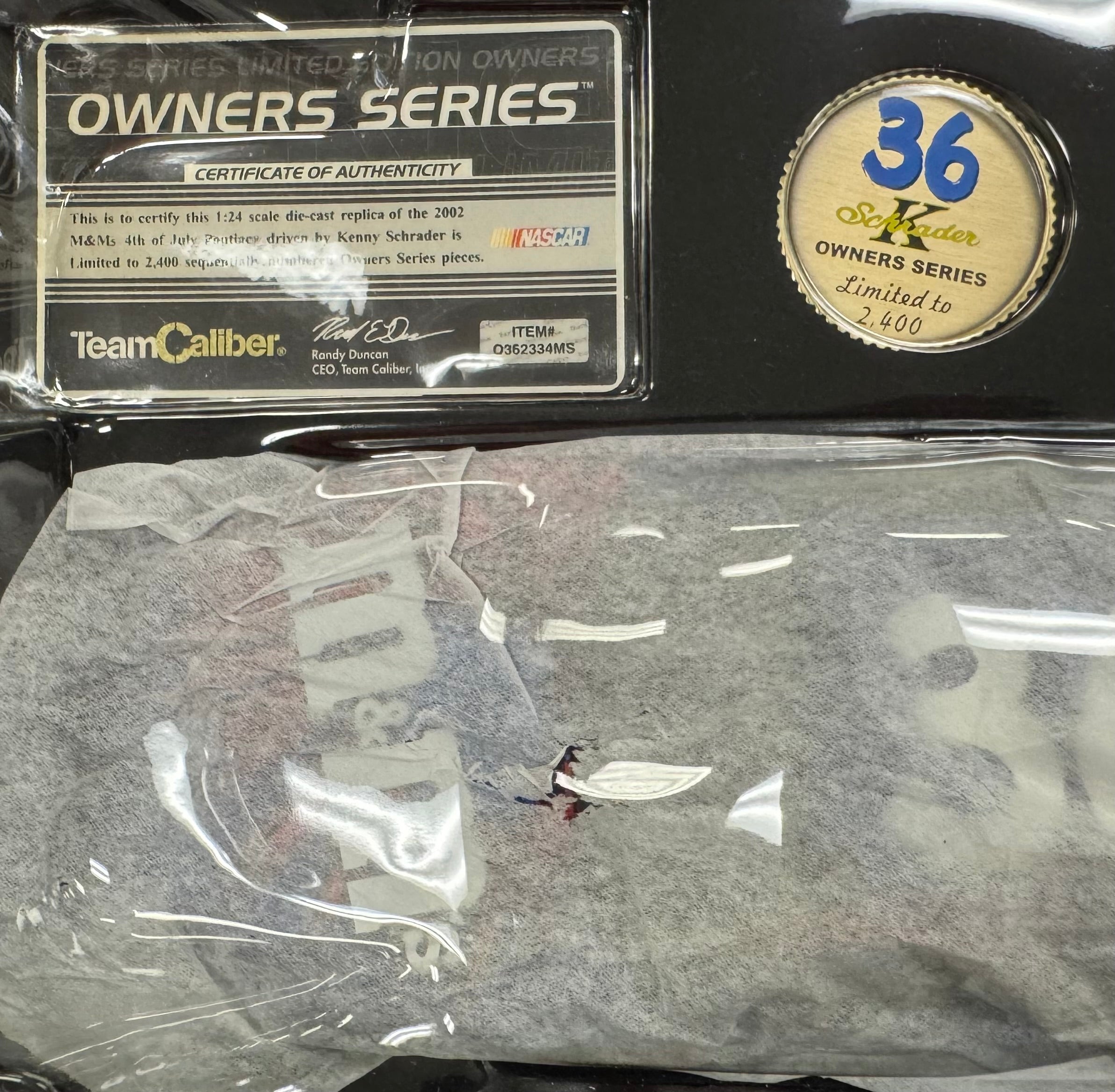 Ken Schrader #36 M&M's 4th of July 2002 Team Caliber 1:24 Diecast Car /2400