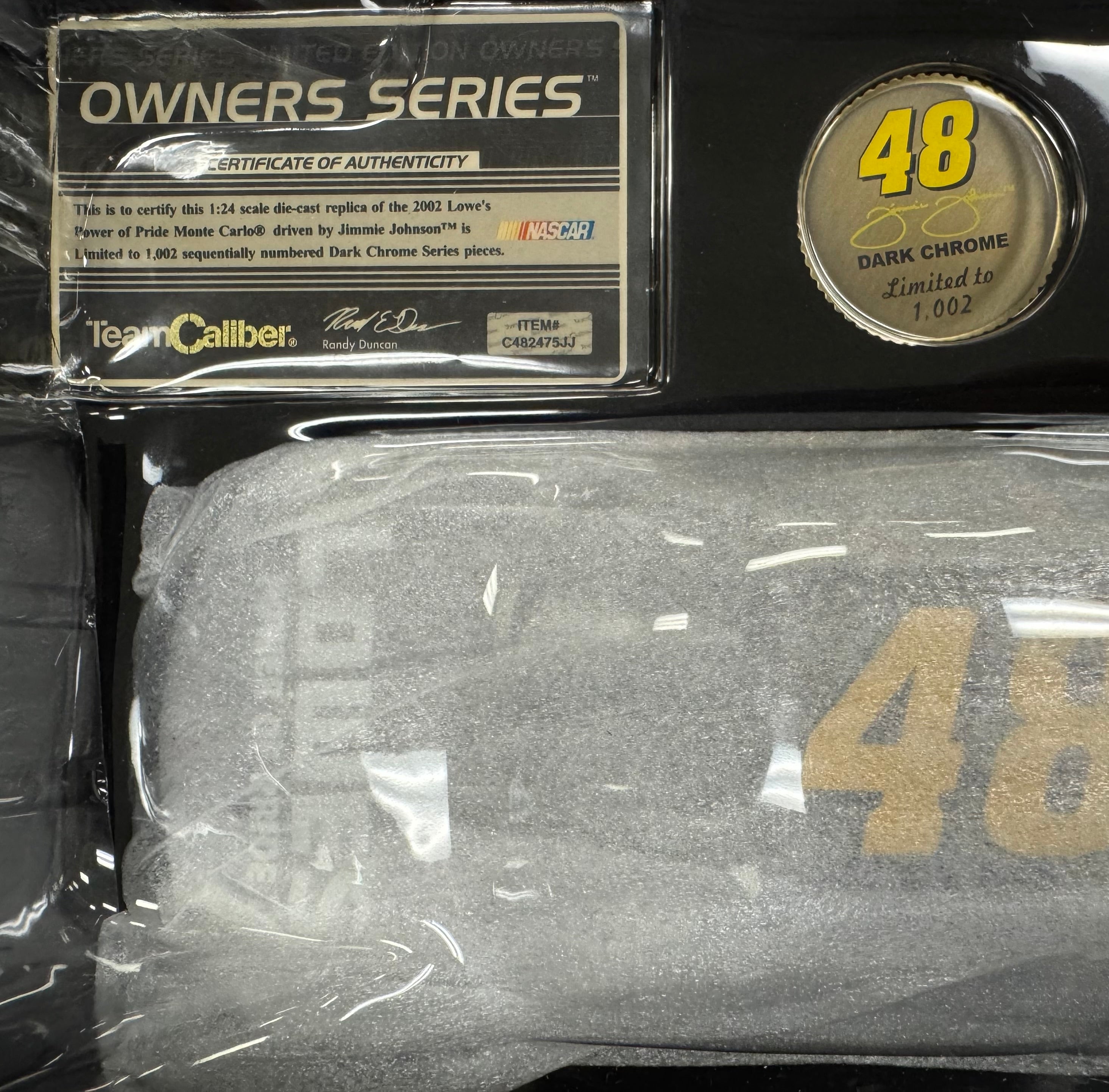 Jimmie Johnson #48 Power of Pride Team Caliber Dark Chrome 1:24 Diecast Car