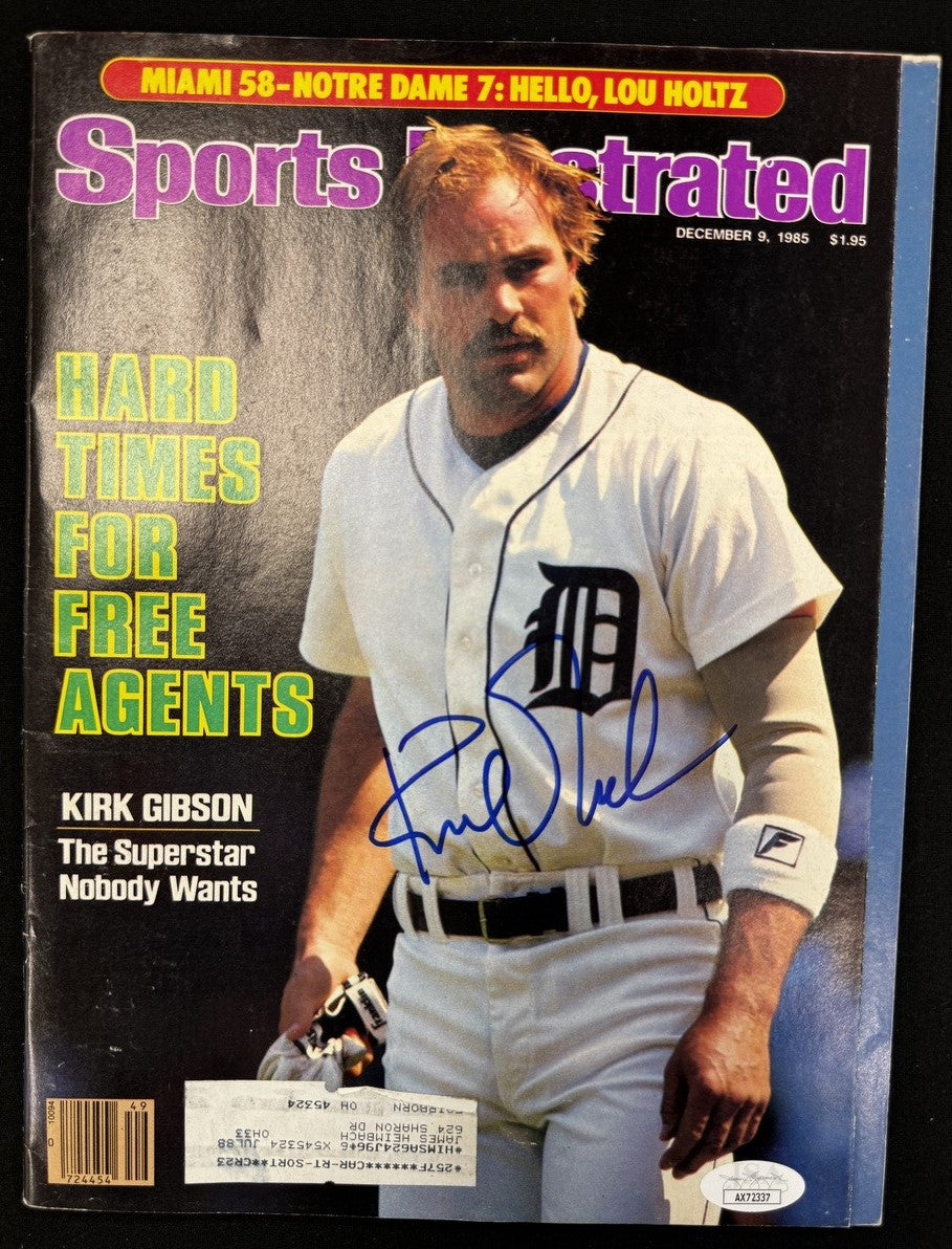 Kirk Gibson Signed Autographed 1985 Sports Illustrated Magazine JSA