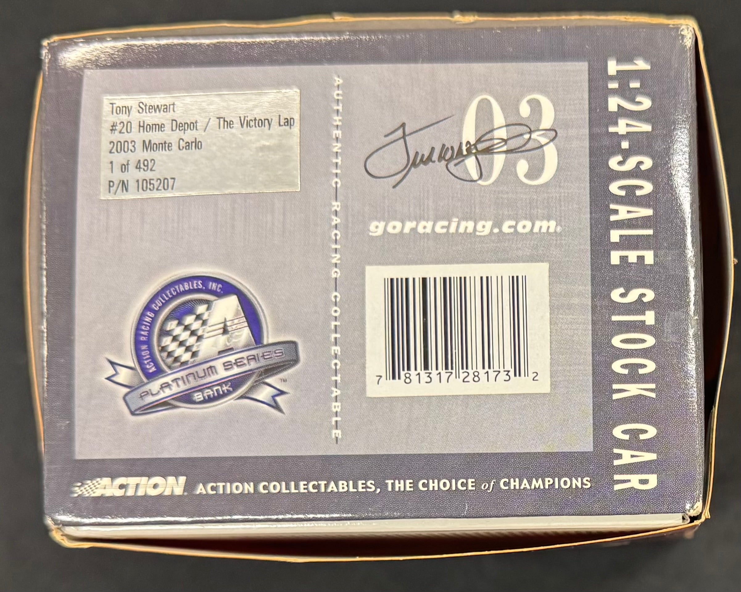 Tony Stewart #20 Home Depot Victory Lap Bank Action Racing 1:24 Diecast Car /492