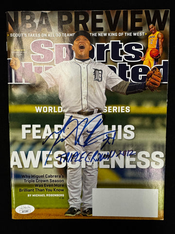 Miguel Cabrera Signed Autographed Inscribed 2012 Sports Illustrated Magazine JSA