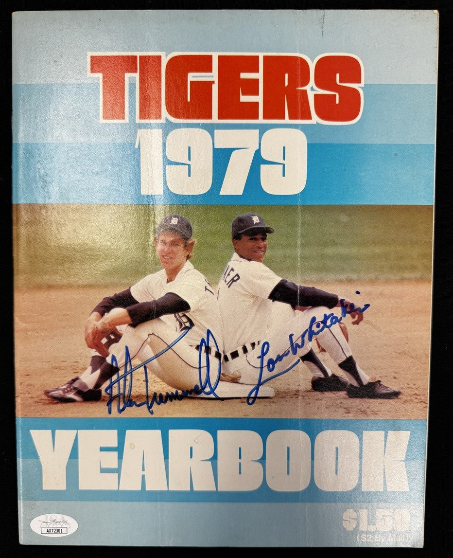 Alan Trammell Lou Whitaker Signed Autographed Tigers 1979 Yearbook JSA