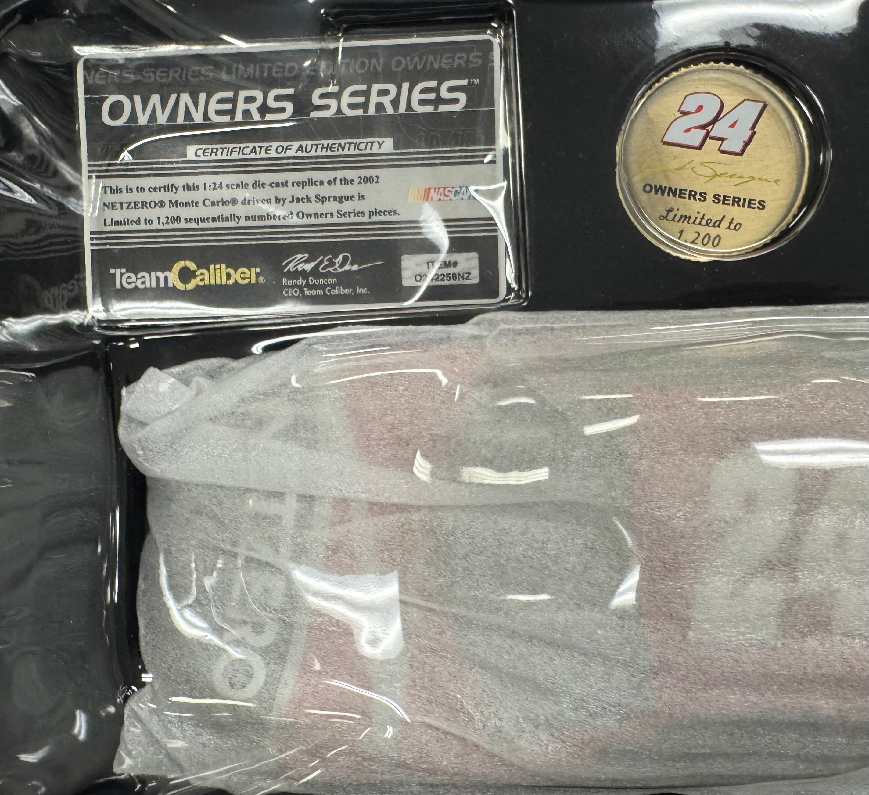 Jack Sprague #24 NetZero Racing 2002 Team Caliber 1:24 Diecast Car /1200