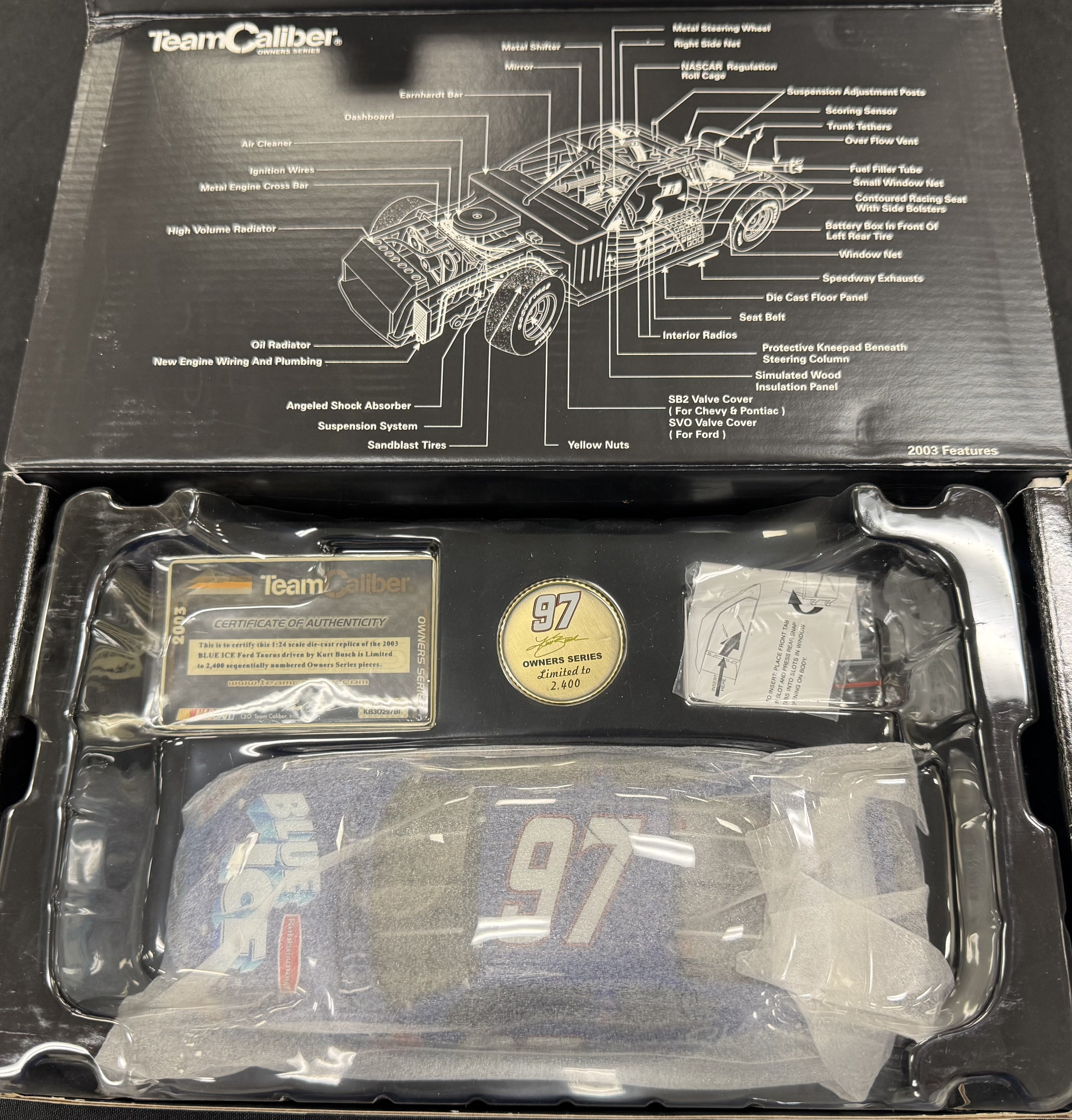 Kurt Busch #97 Blue Ice 2003 Team Caliber 1:24 Diecast Car /2400