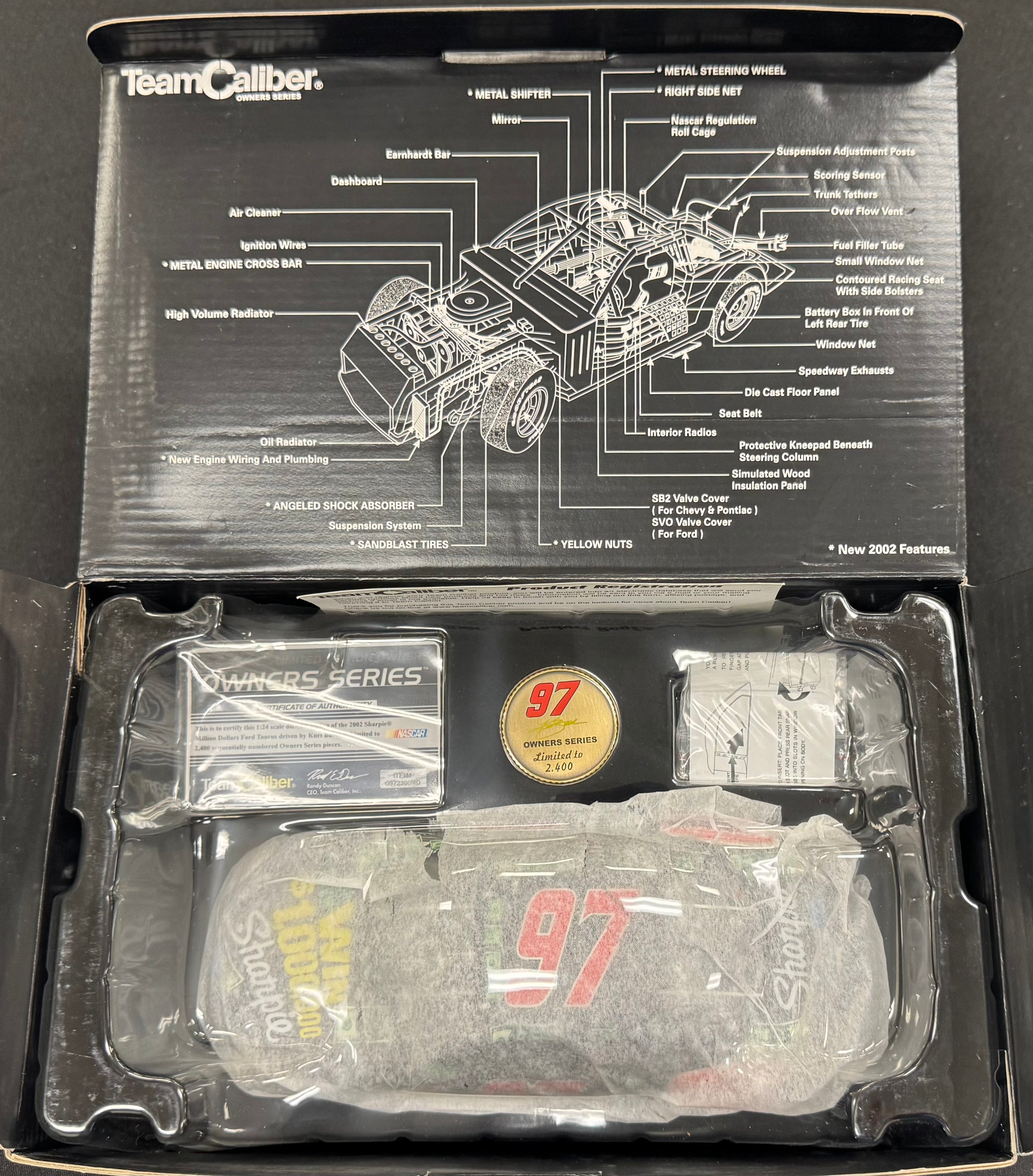 Kurt Busch #97 Sharpie Million Dollars 2002 Team Caliber 1:24 Diecast Car /2400