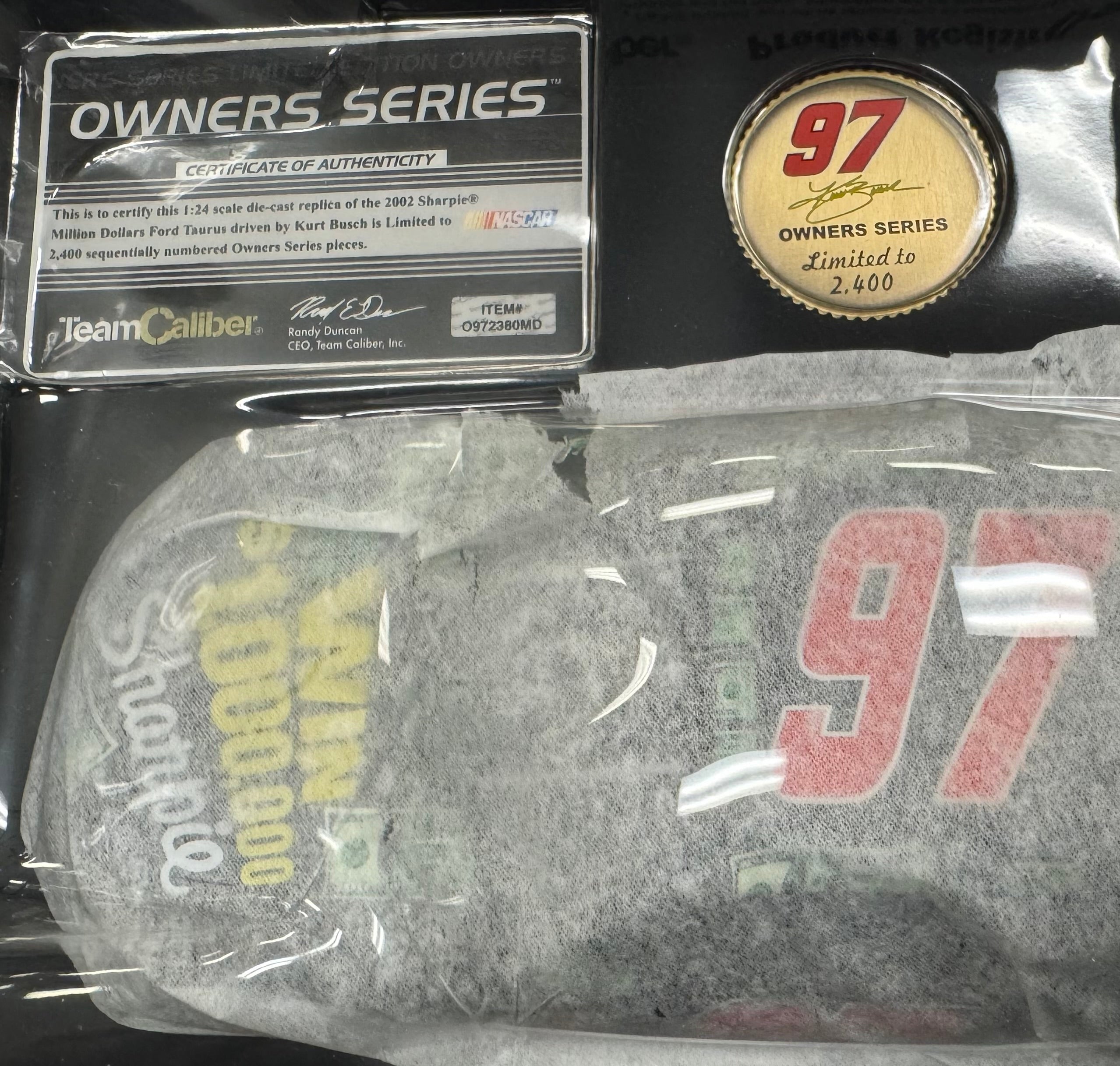 Kurt Busch #97 Sharpie Million Dollars 2002 Team Caliber 1:24 Diecast Car /2400