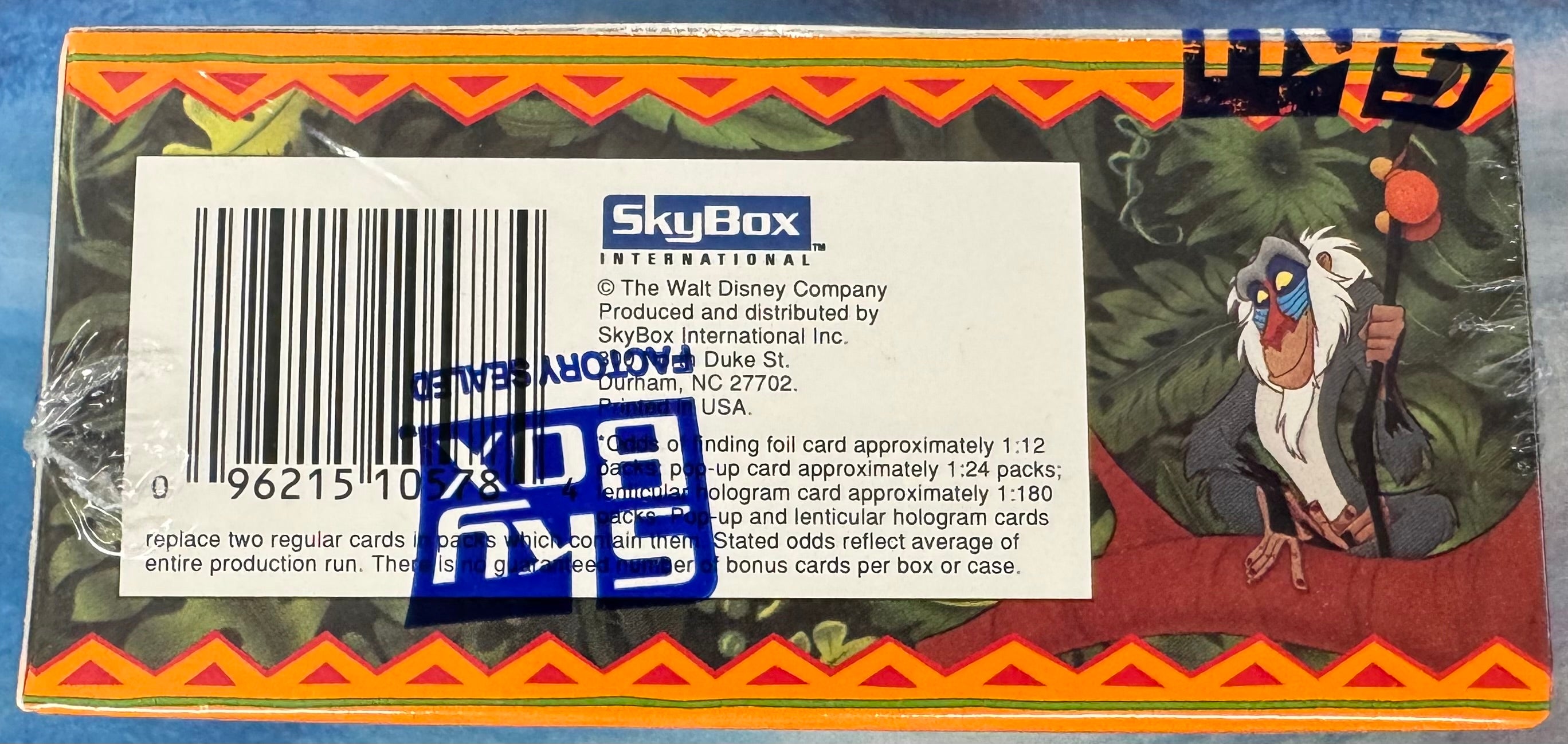 1994 SkyBox Disney's The Lion King Series 1 Factory Sealed Box
